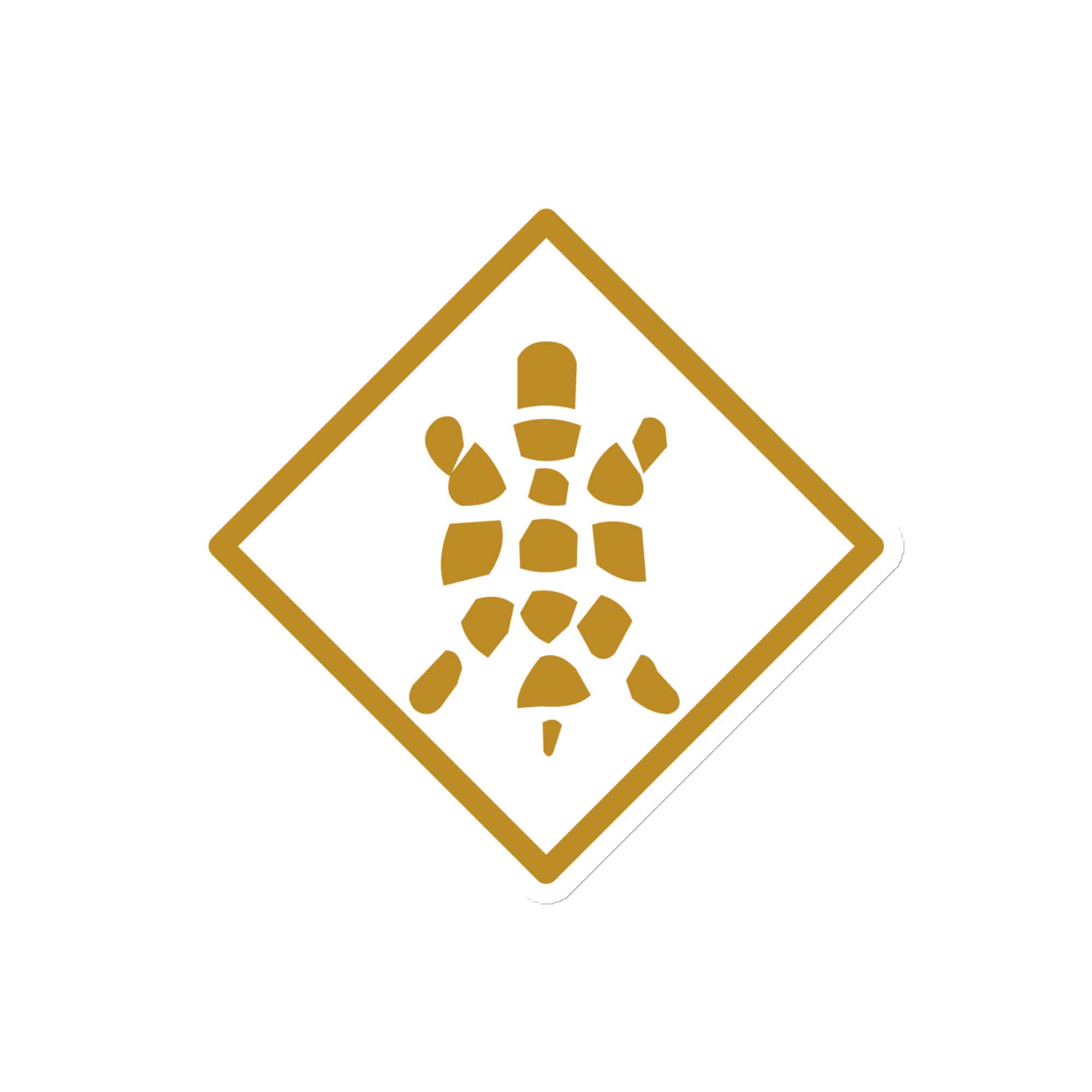 Sheltowee Trace Gold Turtle Diamond Die-Cut Magnet