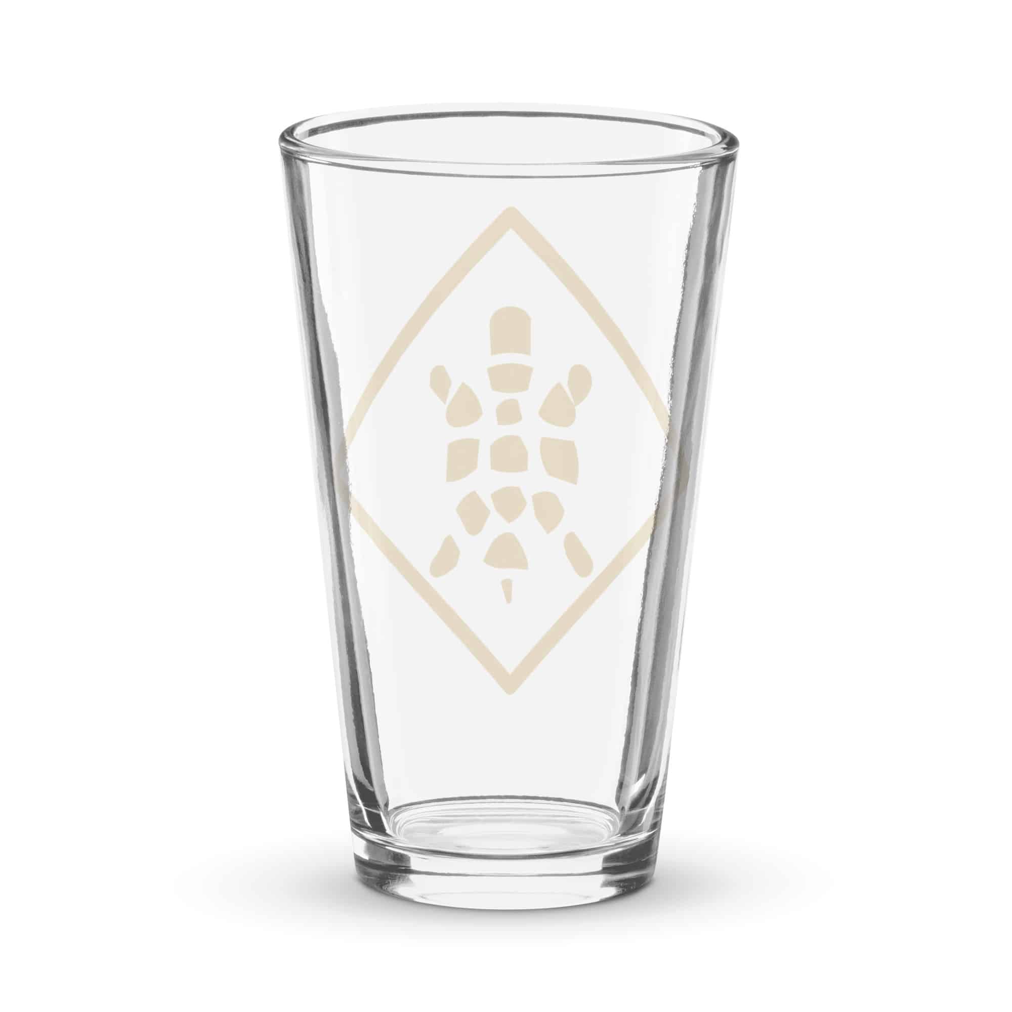 Gold Sheltowee Inspired Turtle Diamond Pint Glass
