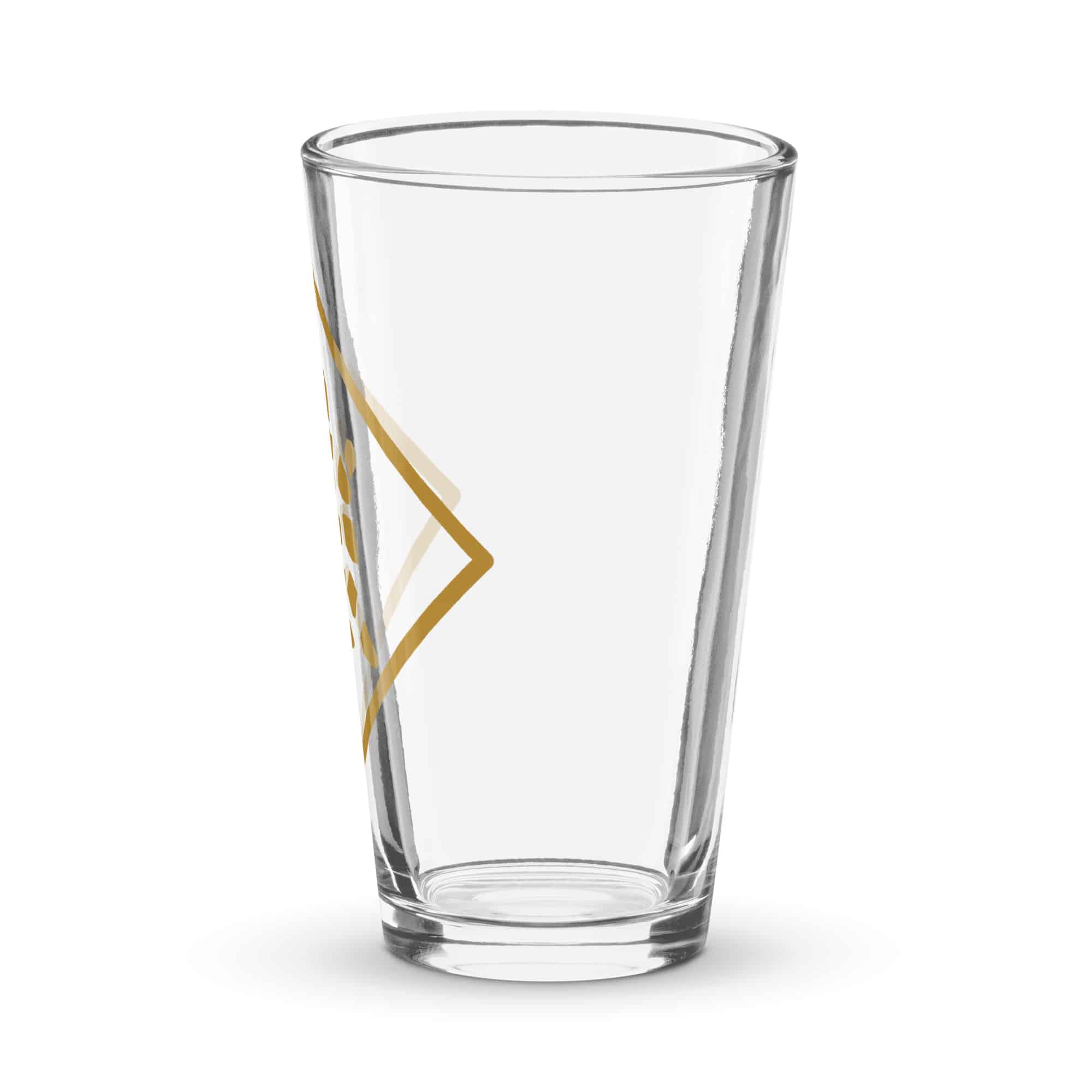 Gold Sheltowee Inspired Turtle Diamond Pint Glass