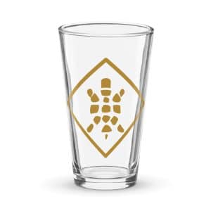 Turtle Diamond Gold Pint Glass - 16 oz - Main