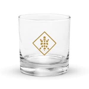 Turtle Diamond Gold Rocks Glass - 10.5 oz - Main