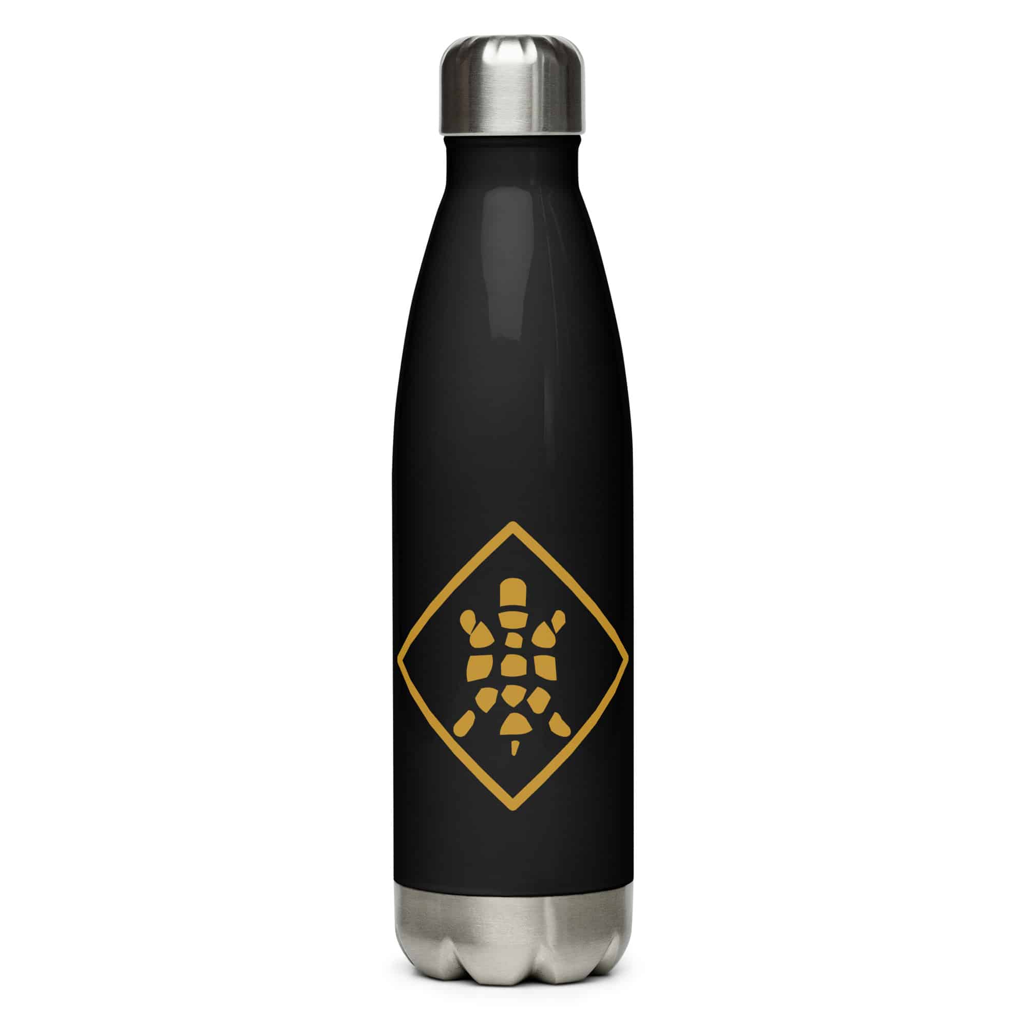 Gold Sheltowee Inspired Turtle Diamond Water Bottle