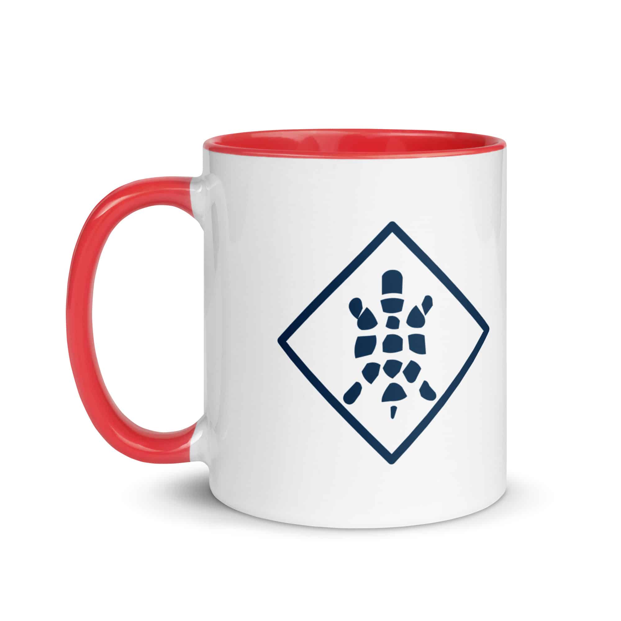 Navy Sheltowee Inspired Turtle Diamond Color Inside Mug