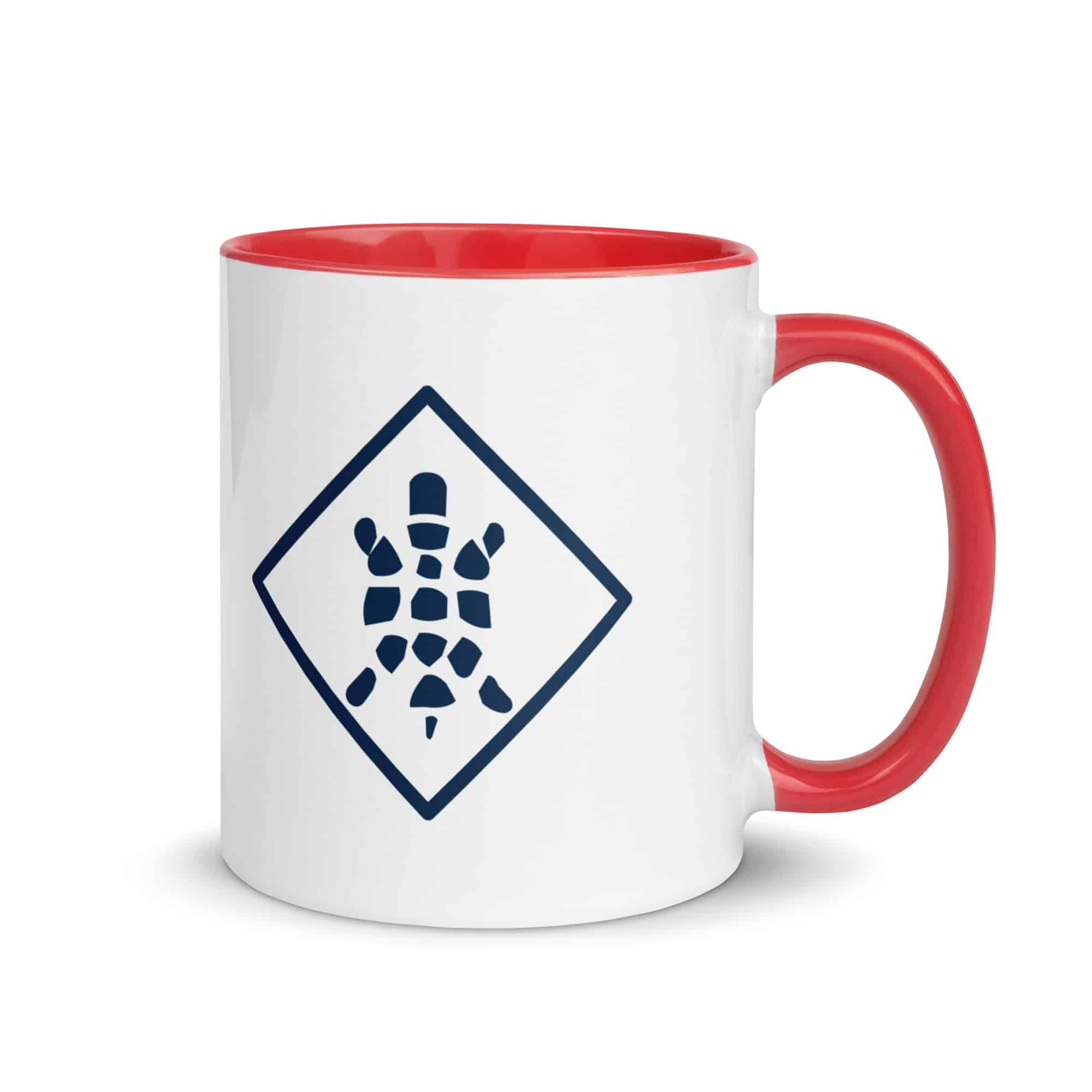 Navy Sheltowee Inspired Turtle Diamond Color Inside Mug