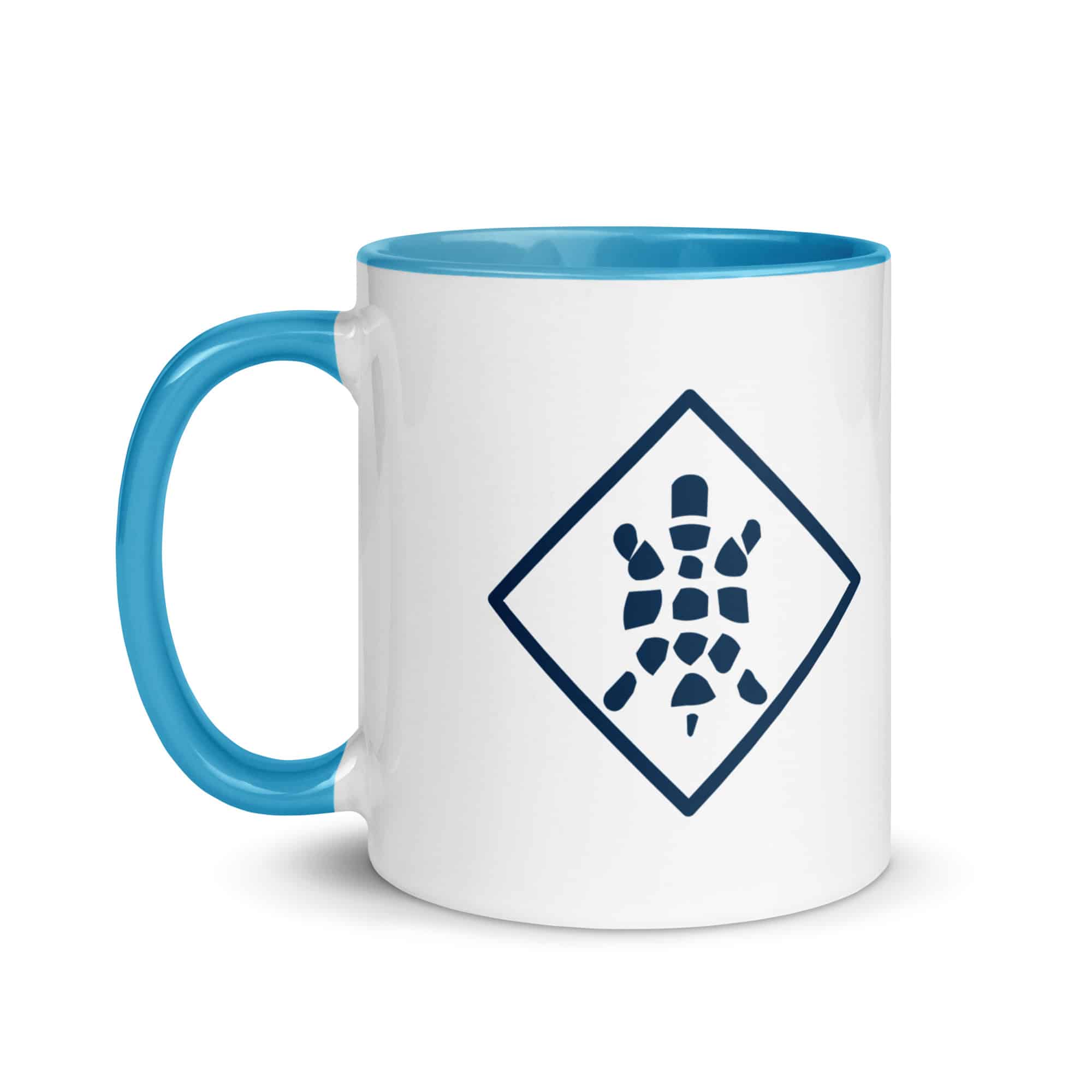 Navy Sheltowee Inspired Turtle Diamond Color Inside Mug