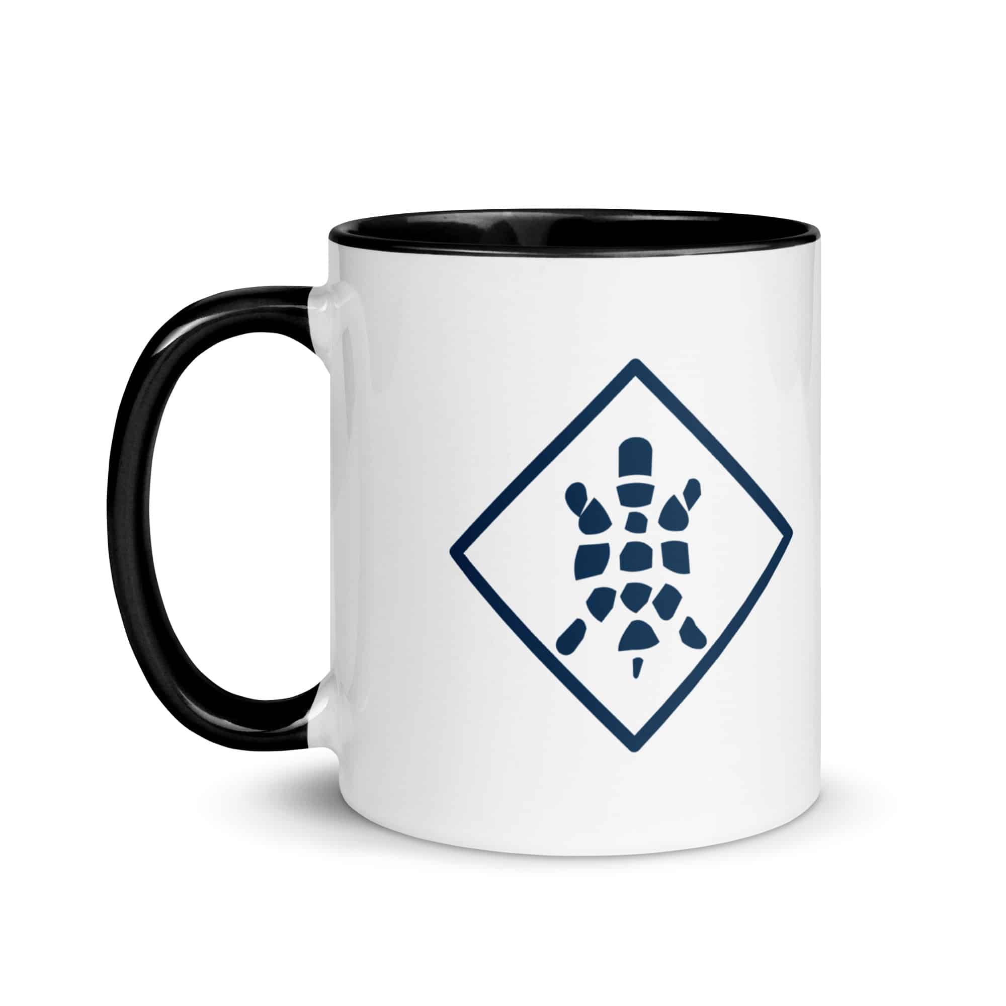 Navy Sheltowee Inspired Turtle Diamond Color Inside Mug
