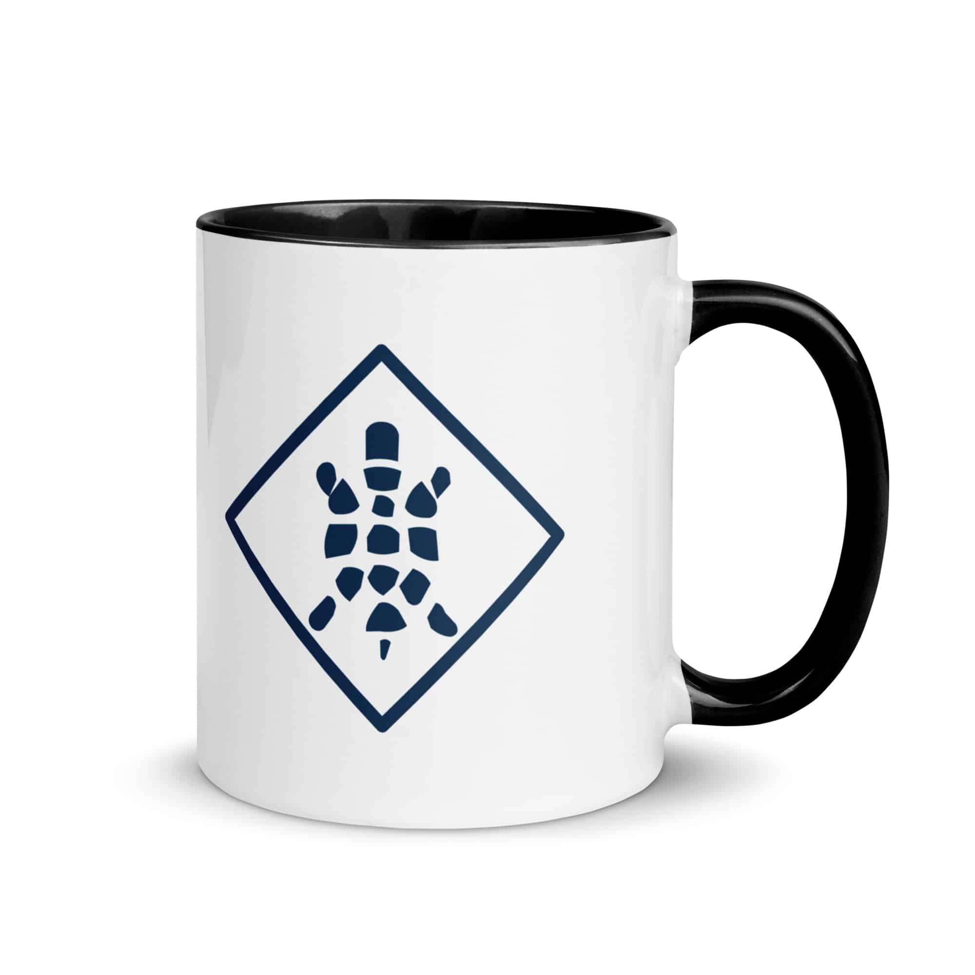 Navy Sheltowee Inspired Turtle Diamond Color Inside Mug