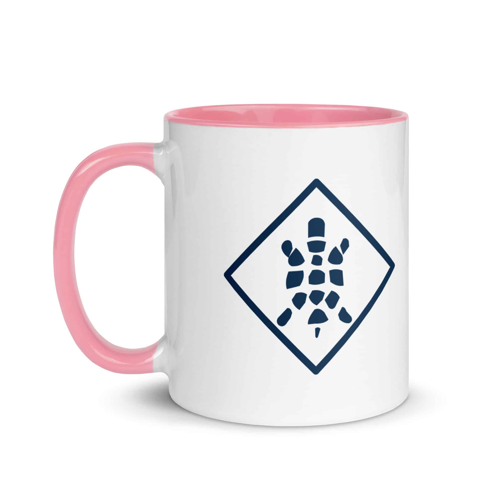 Navy Sheltowee Inspired Turtle Diamond Color Inside Mug