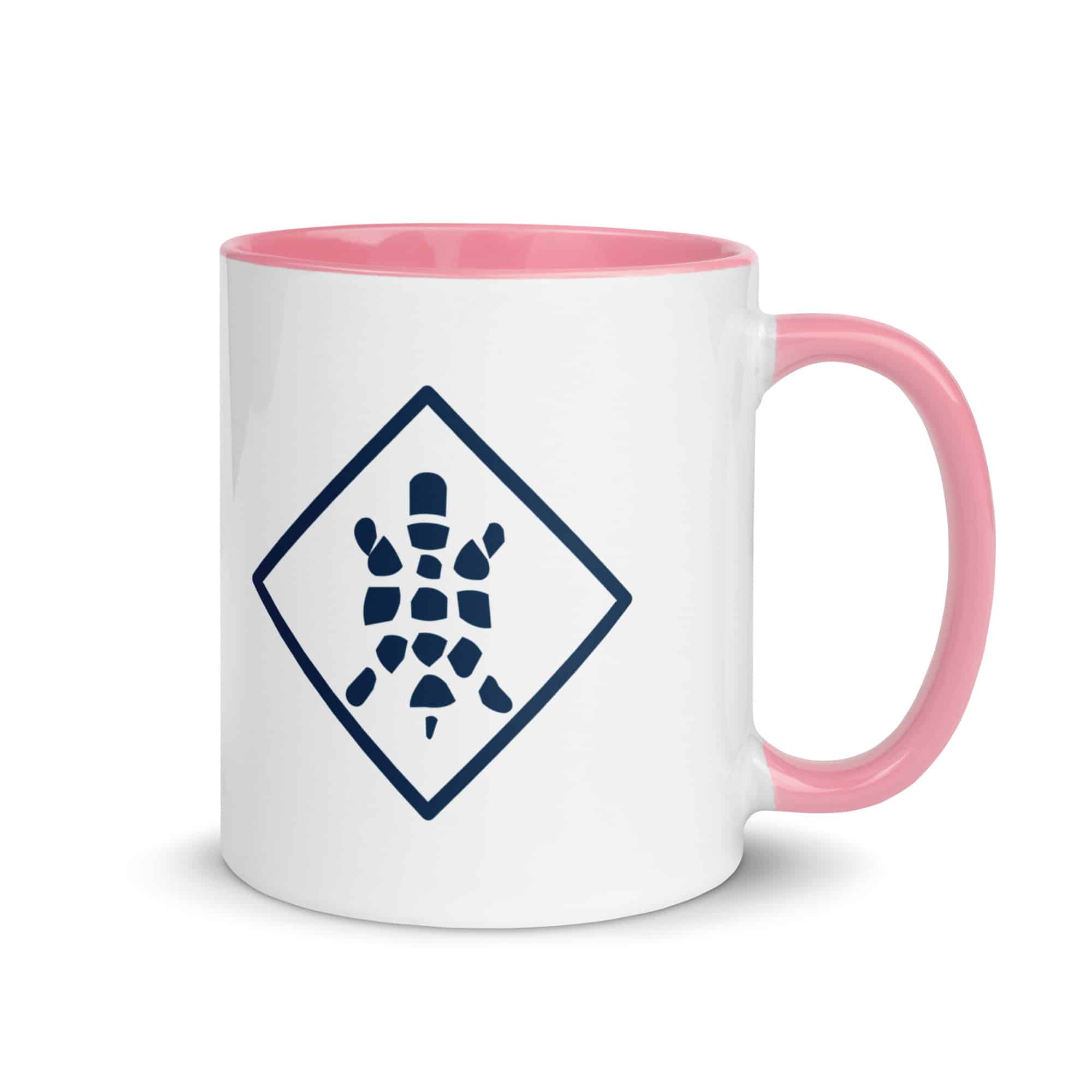 Navy Sheltowee Inspired Turtle Diamond Color Inside Mug