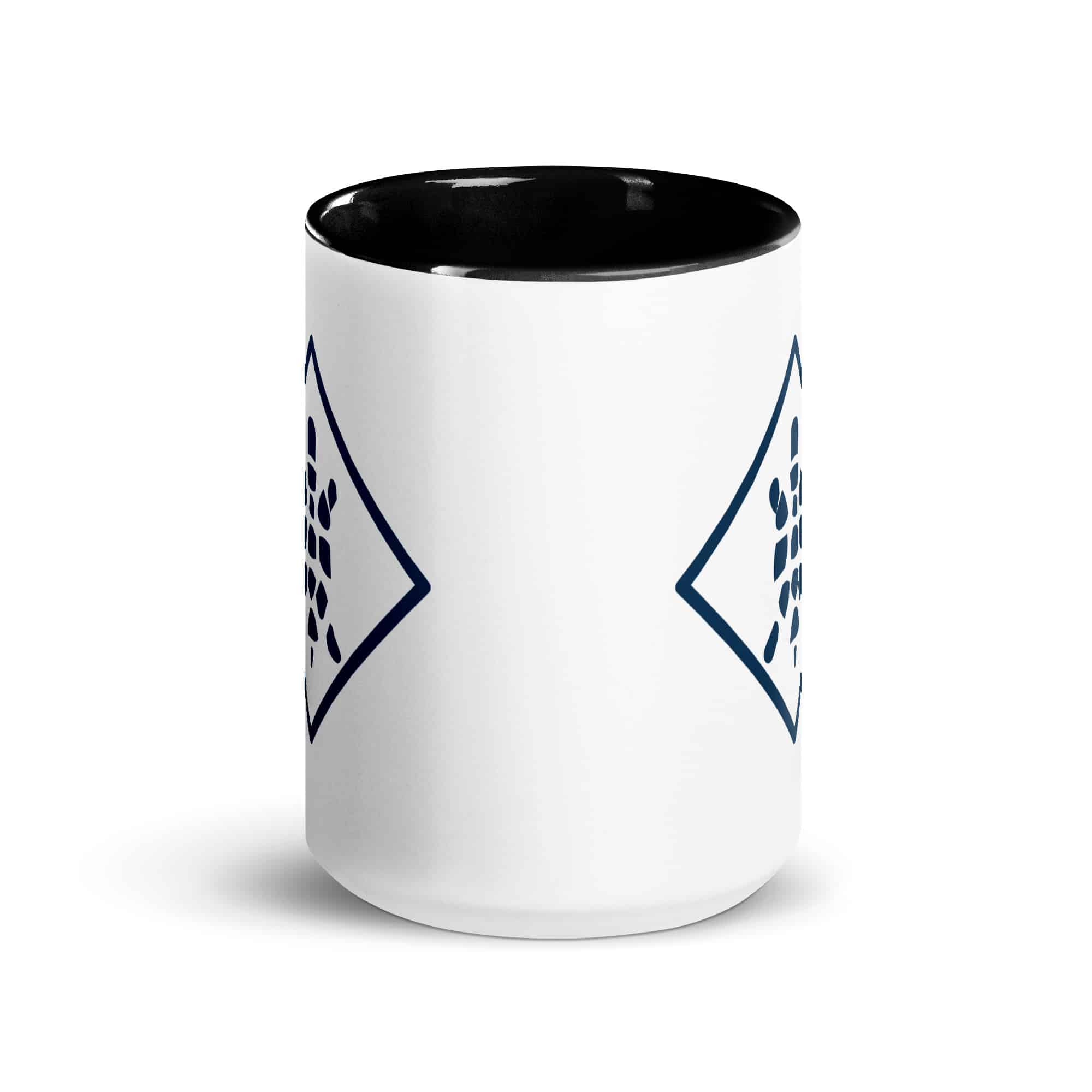 Navy Sheltowee Inspired Turtle Diamond Color Inside Mug