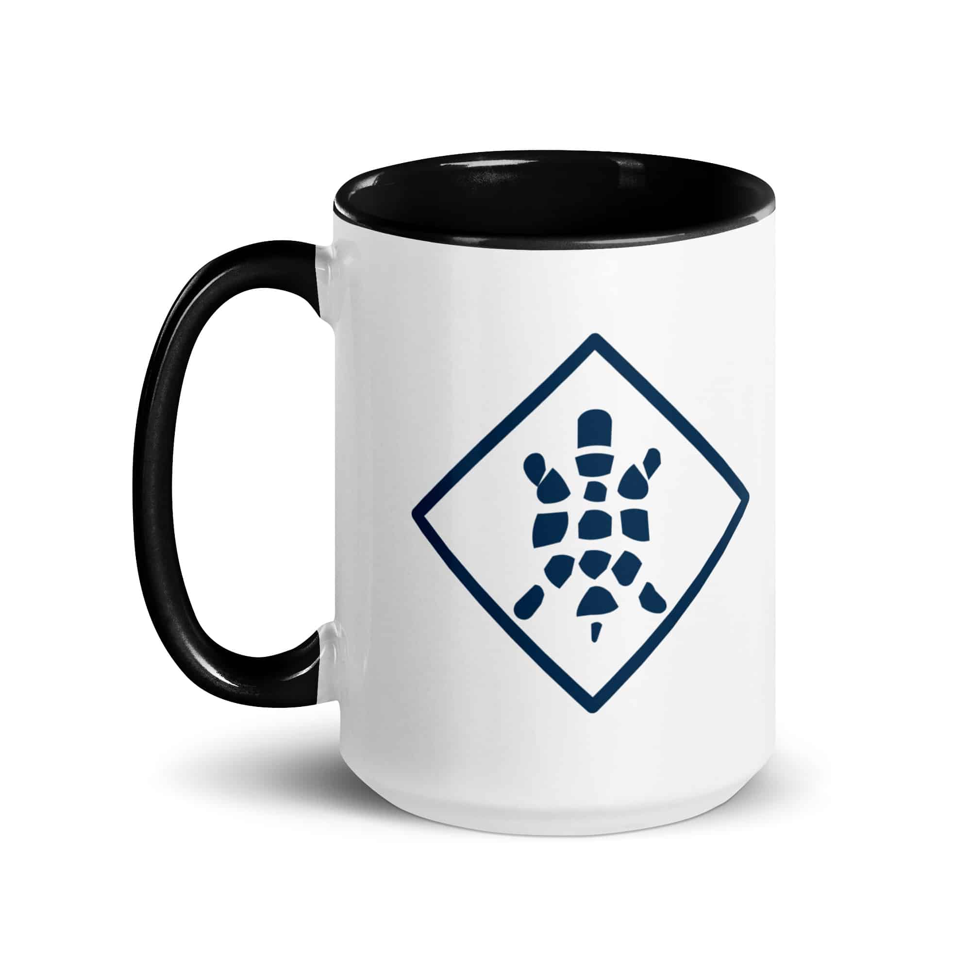 Navy Sheltowee Inspired Turtle Diamond Color Inside Mug