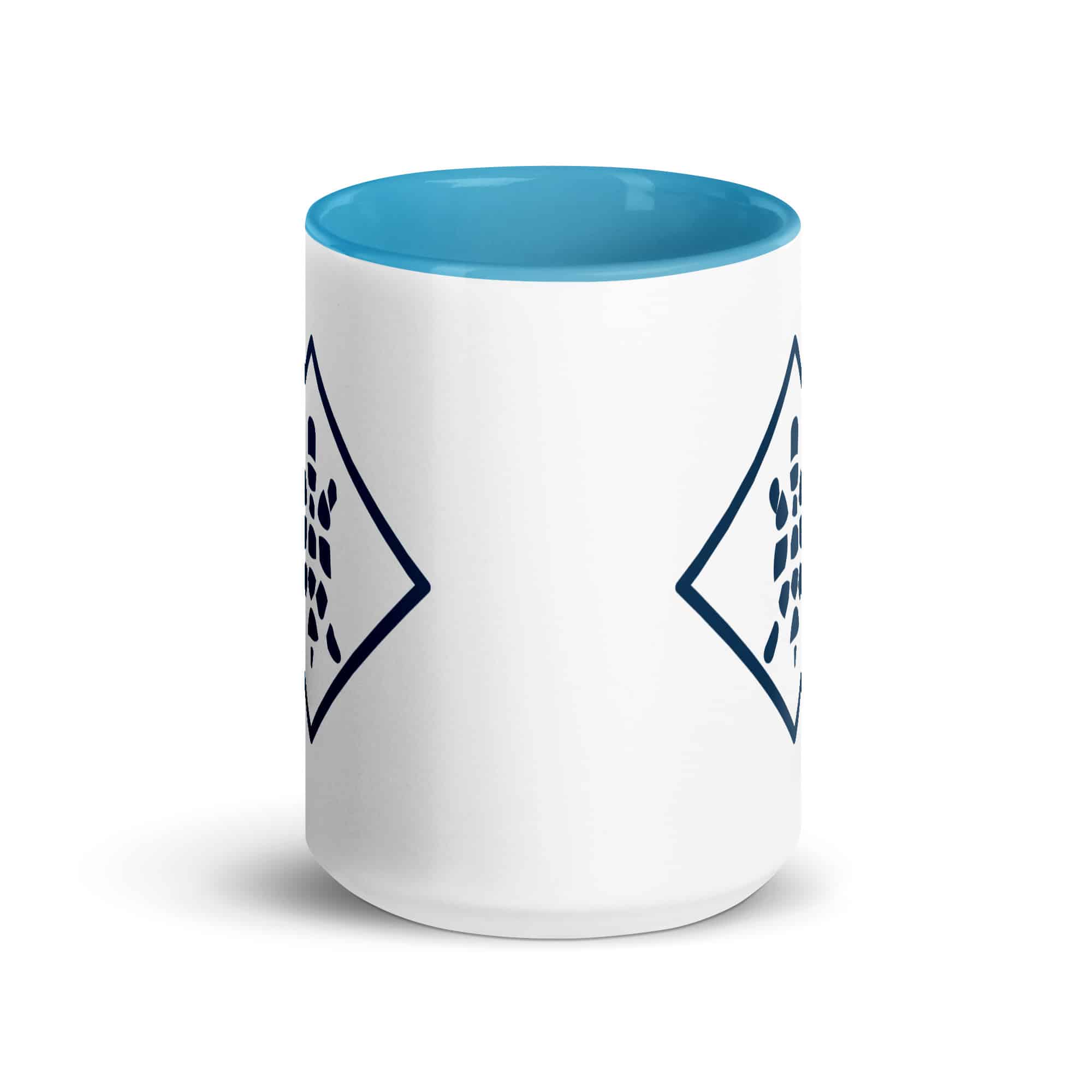 Navy Sheltowee Inspired Turtle Diamond Color Inside Mug