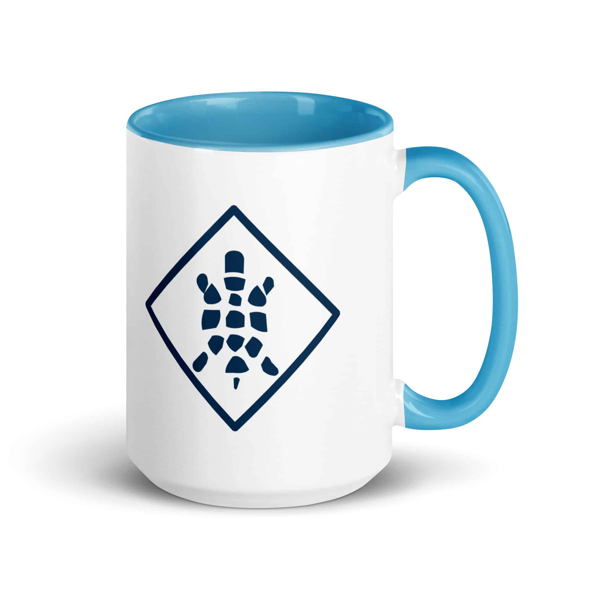 Navy Sheltowee Inspired Turtle Diamond Color Inside Mug
