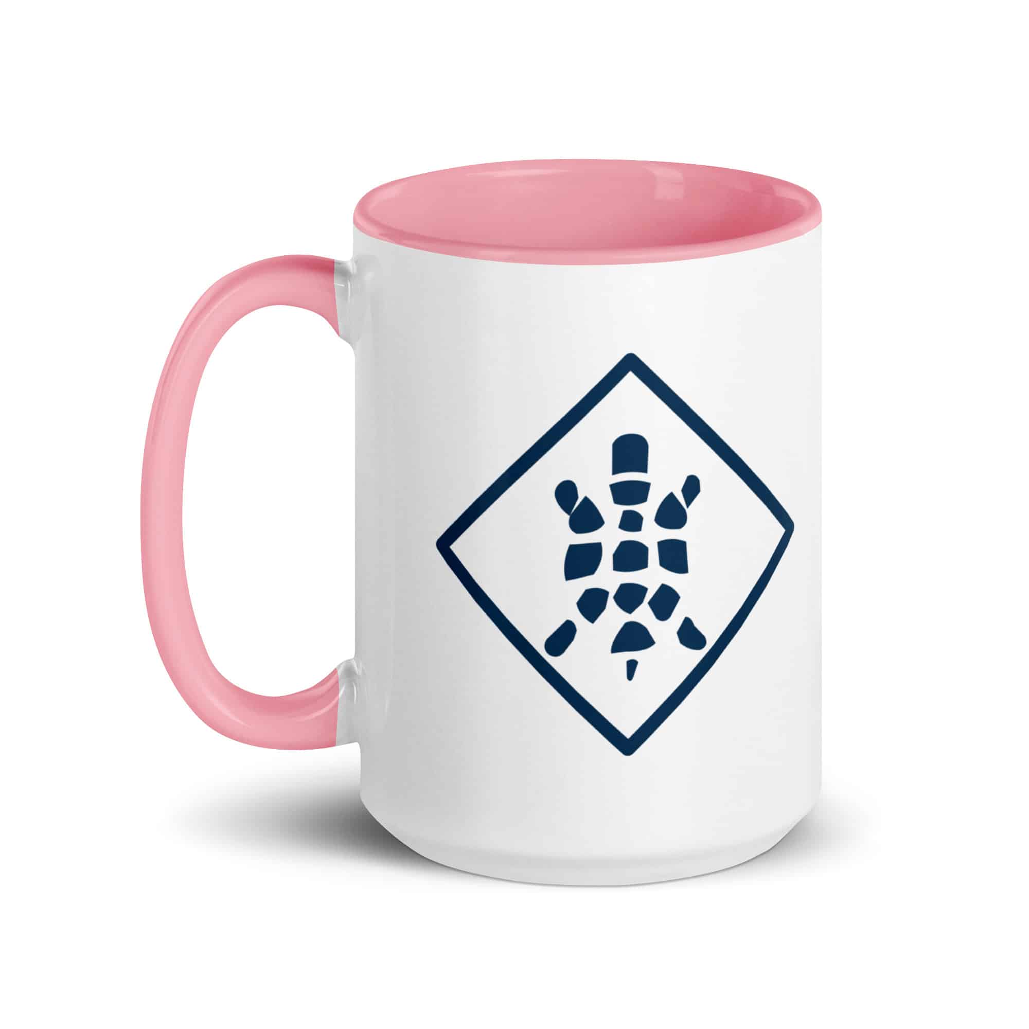 Navy Sheltowee Inspired Turtle Diamond Color Inside Mug