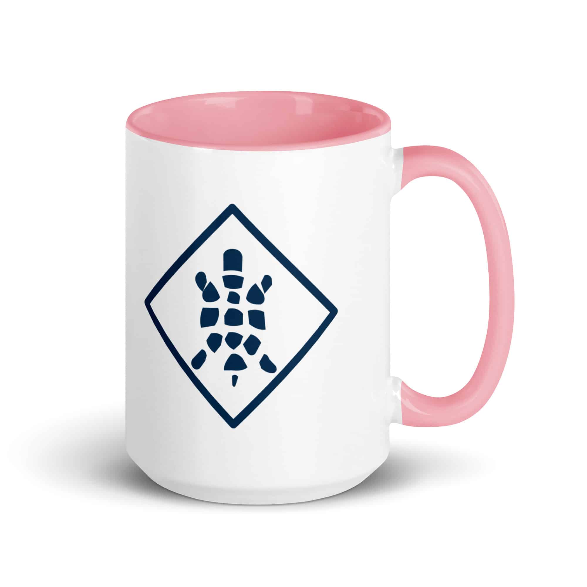 Navy Sheltowee Inspired Turtle Diamond Color Inside Mug