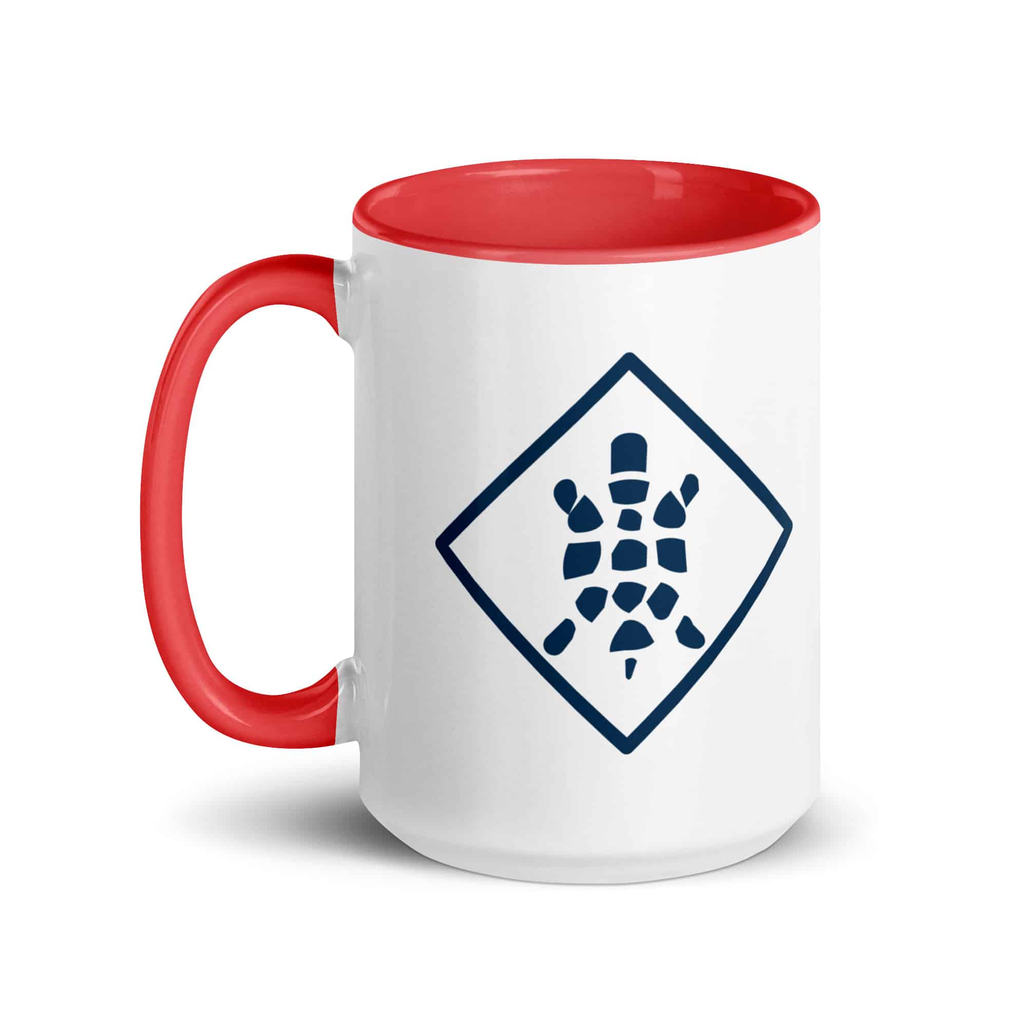 Navy Sheltowee Inspired Turtle Diamond Color Inside Mug