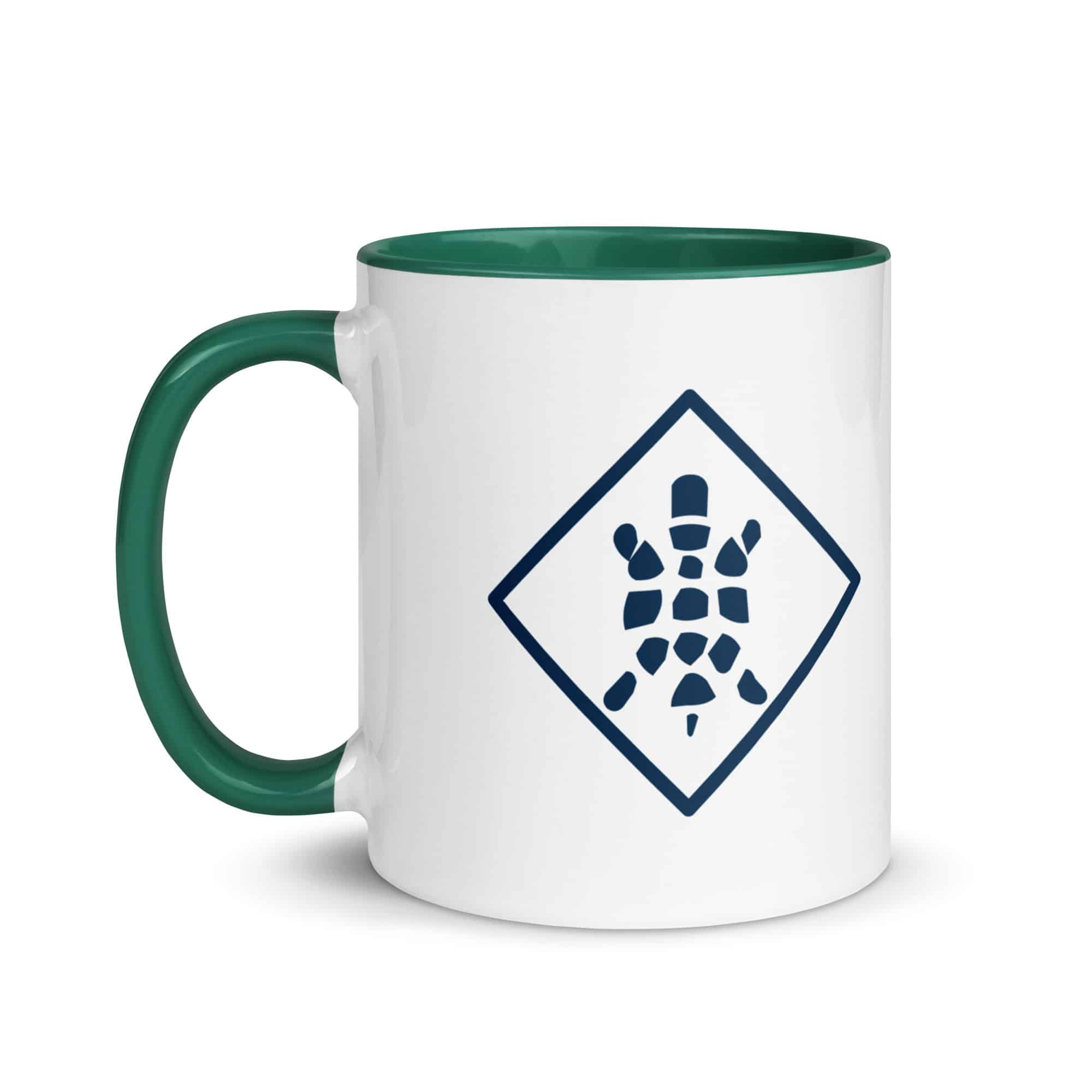 Navy Sheltowee Inspired Turtle Diamond Color Inside Mug