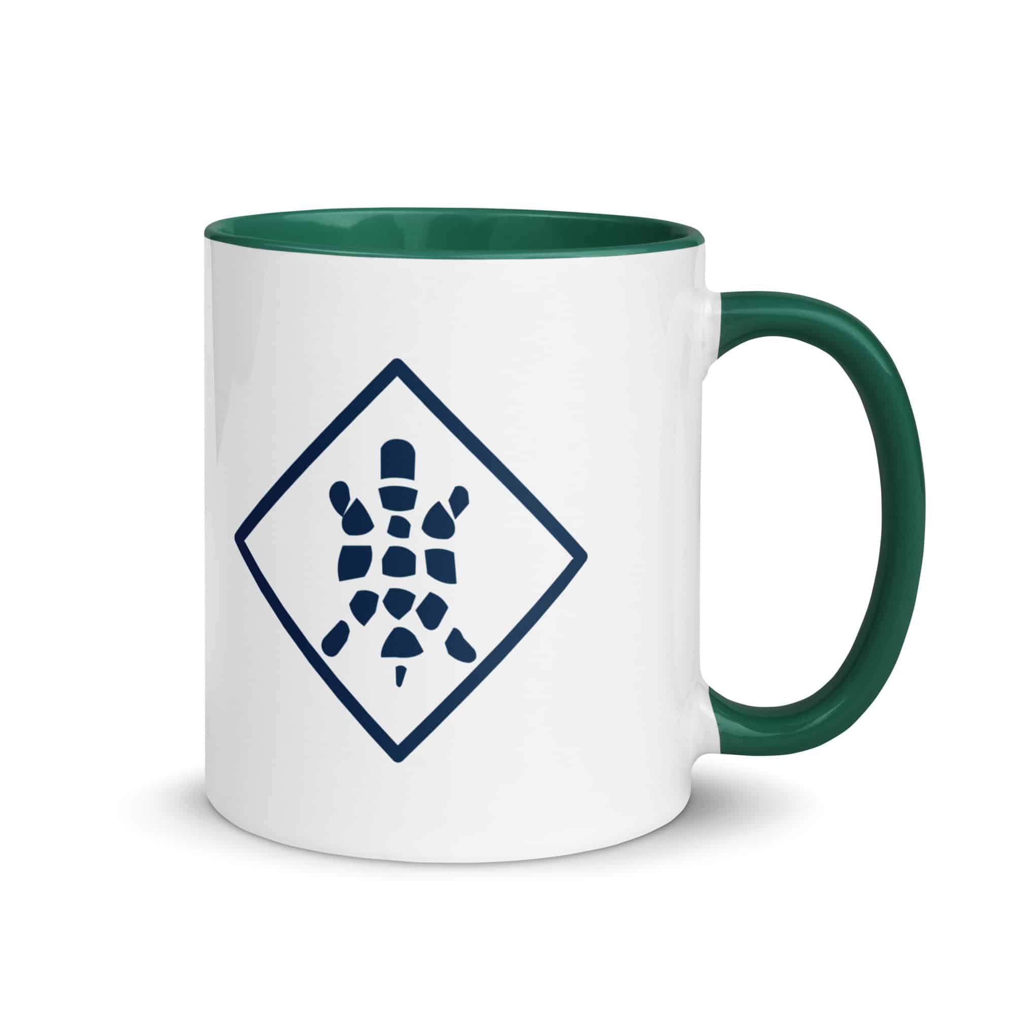 Navy Sheltowee Inspired Turtle Diamond Color Inside Mug