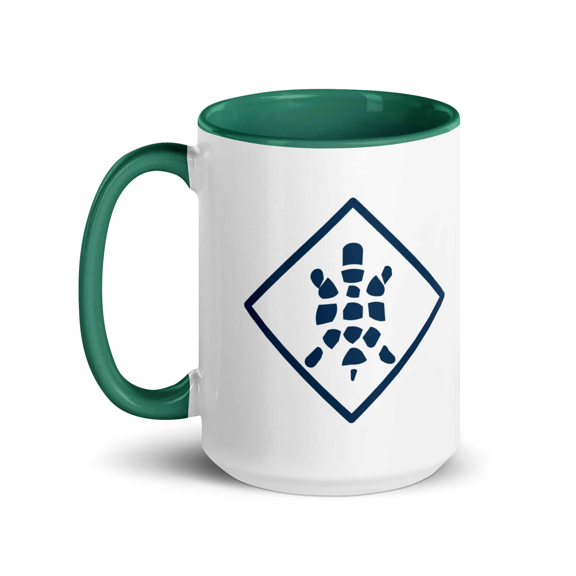 Navy Sheltowee Inspired Turtle Diamond Color Inside Mug