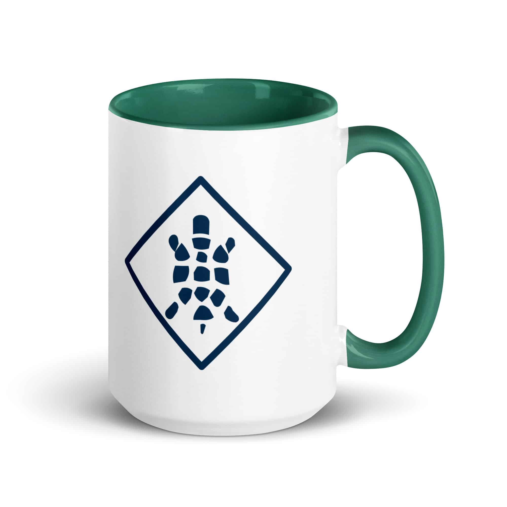 Navy Sheltowee Inspired Turtle Diamond Color Inside Mug