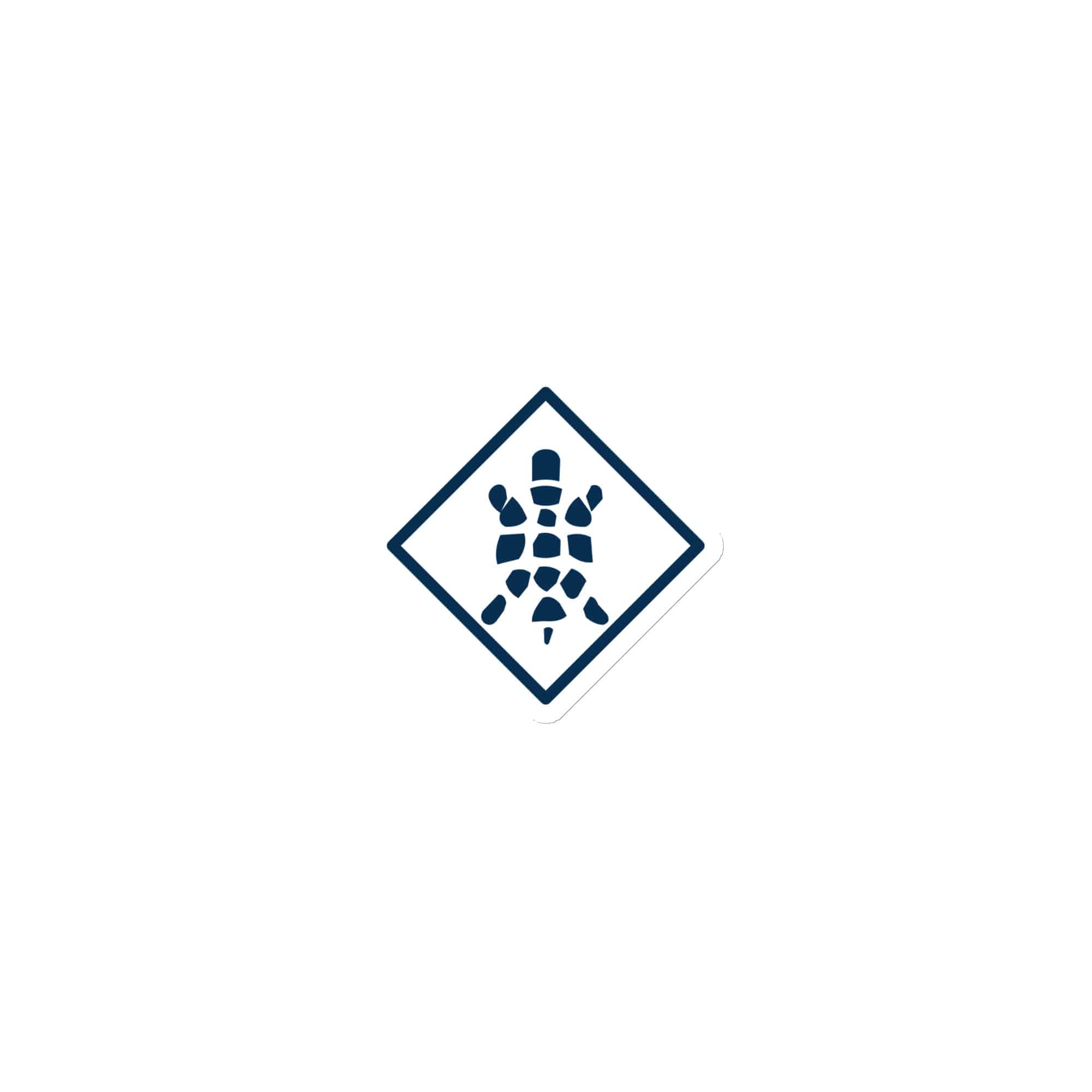 Sheltowee Trace Navy Turtle Diamond Die-Cut Magnet