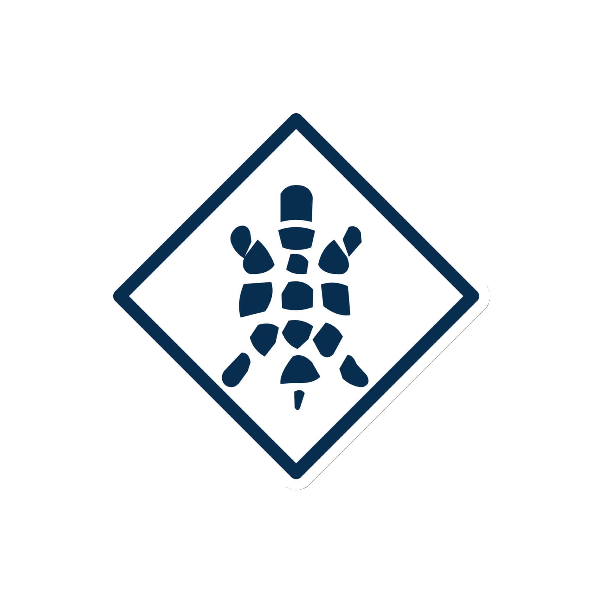 Sheltowee Trace Navy Turtle Diamond Die-Cut Magnet