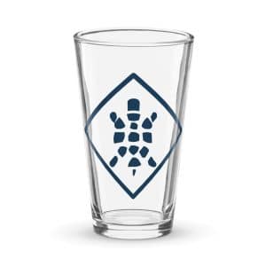 Turtle Diamond Navy Pint Glass - 16 oz - Main