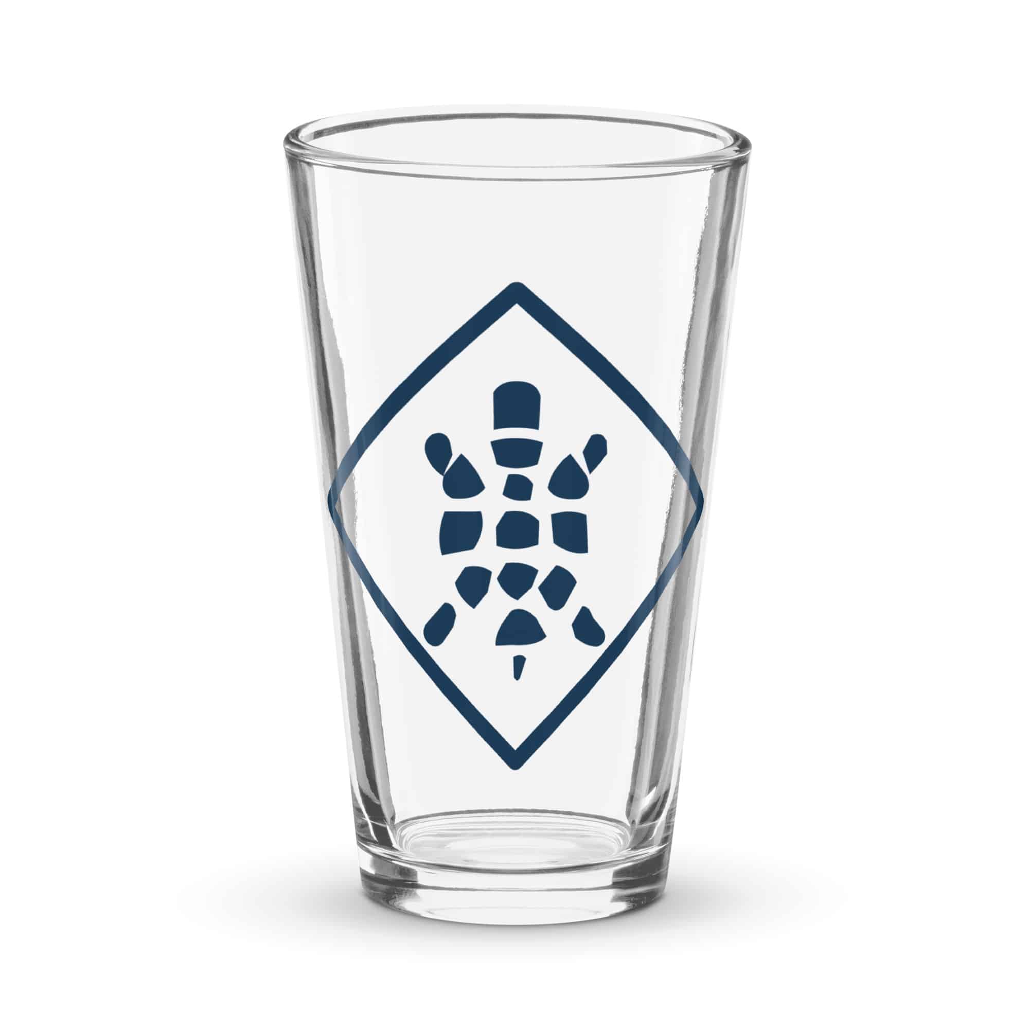 Navy Sheltowee Inspired Turtle Diamond Pint Glass