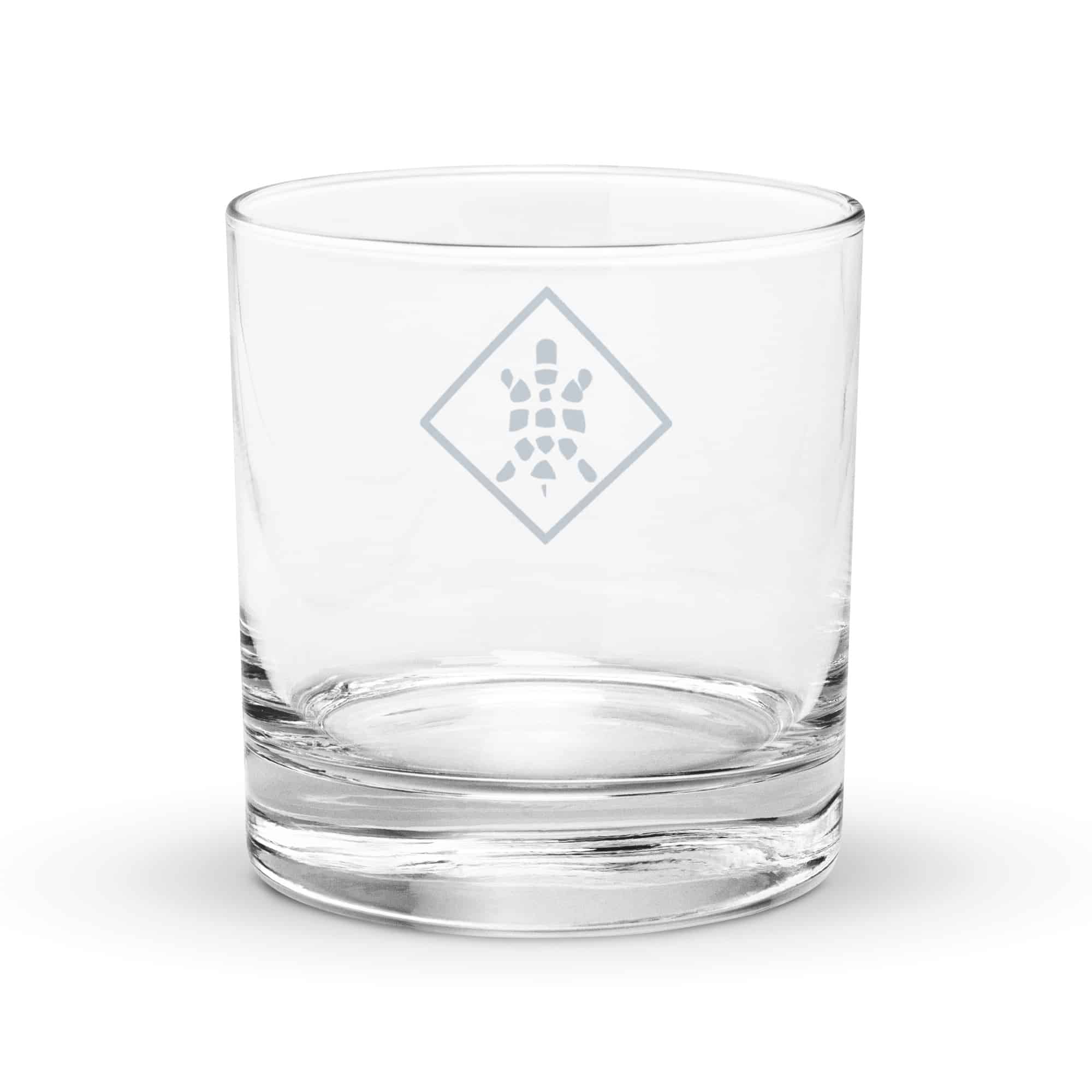 Navy Sheltowee Inspired Turtle Diamond Rocks Glass