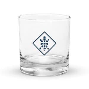 Turtle Diamond Navy Rocks Glass - 10.5 oz - Main