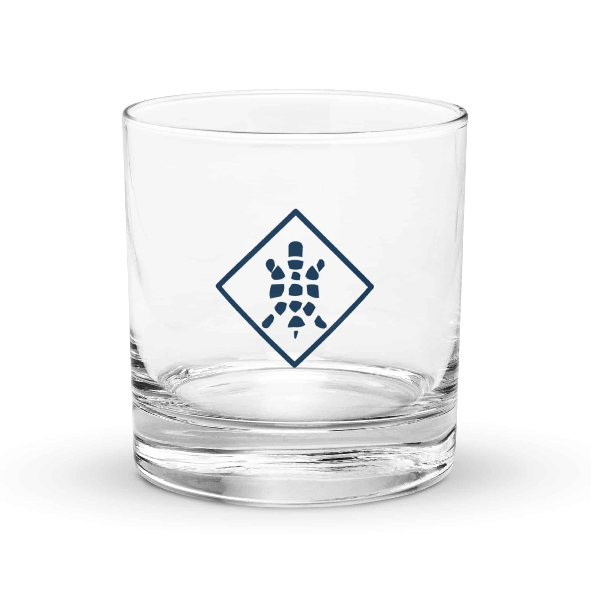 Navy Sheltowee Inspired Turtle Diamond Rocks Glass