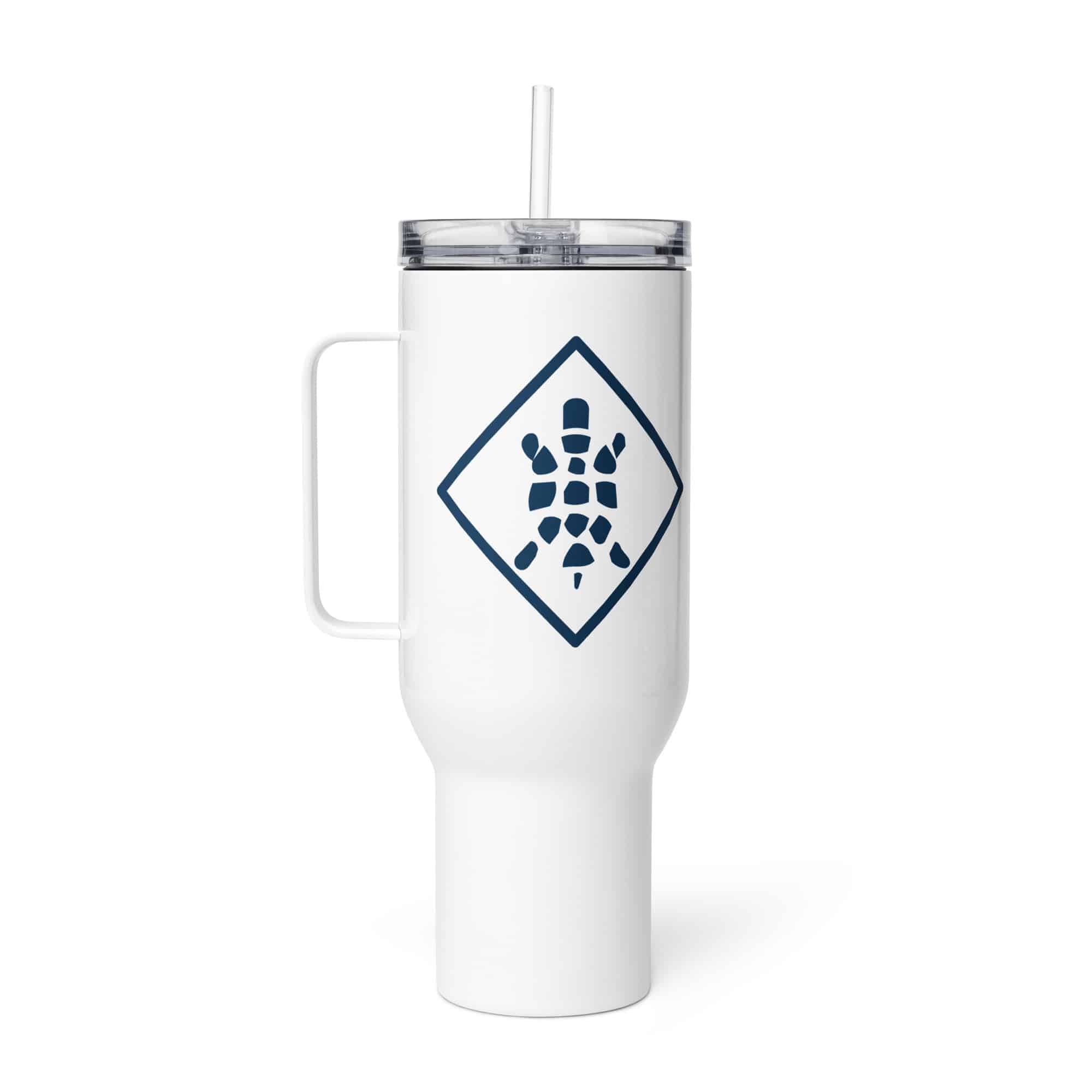 Sheltowee Trace Navy Turtle Diamond Travel Mug