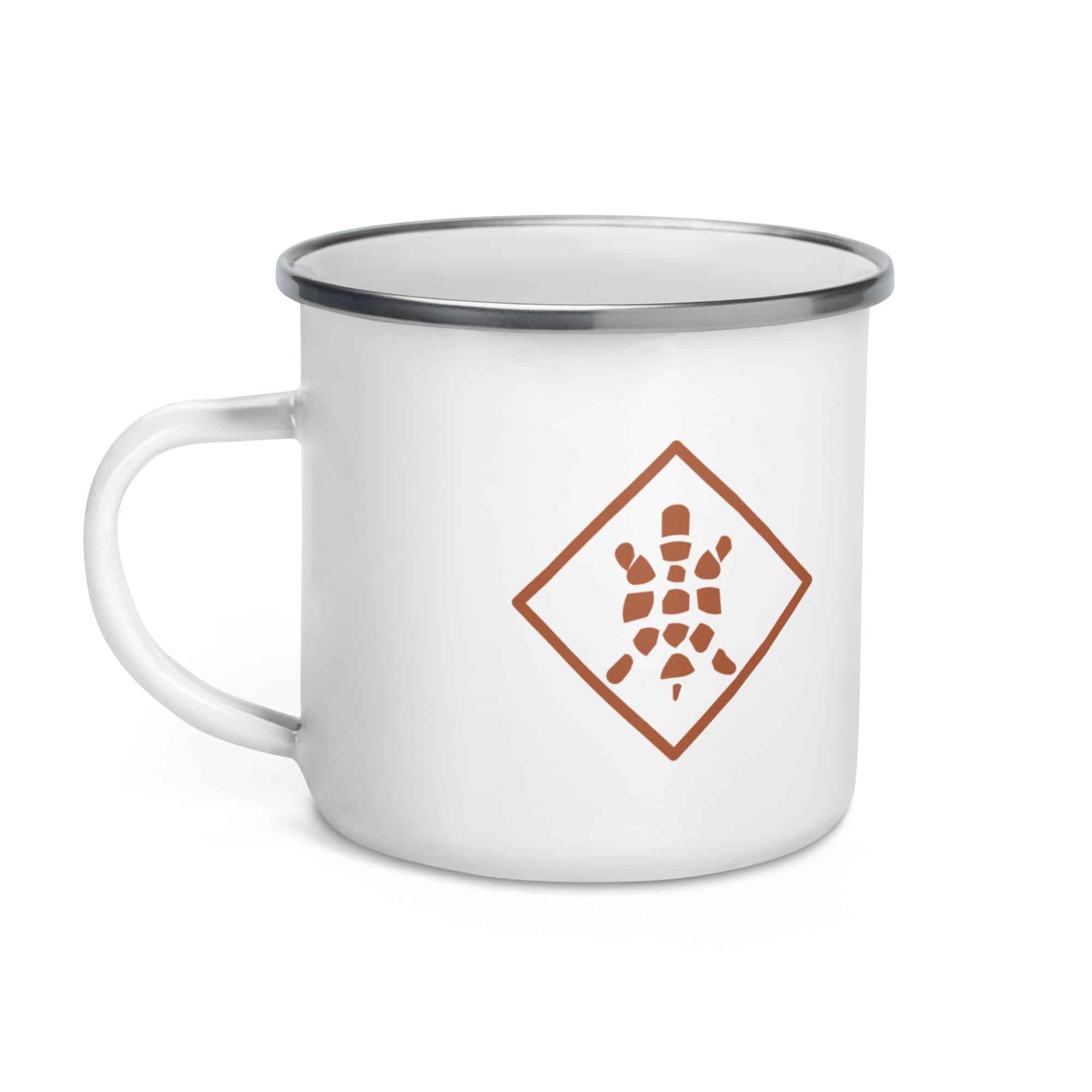 Sheltowee Trace Terracotta Turtle Diamond Enamel Camp Mug