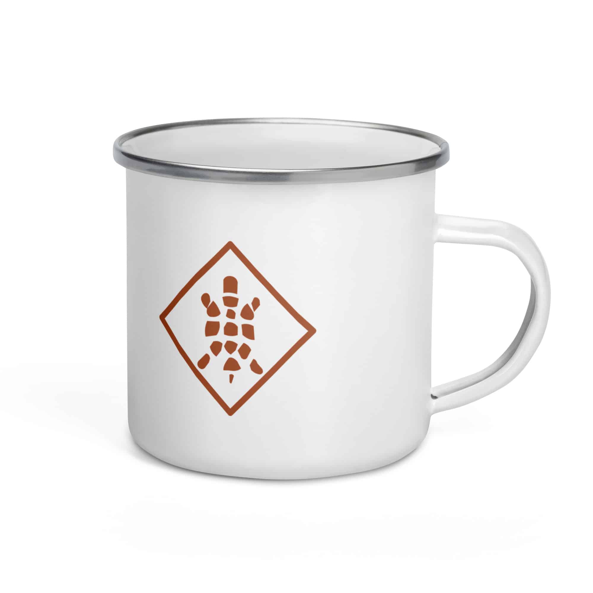 Sheltowee Trace Terracotta Turtle Diamond Enamel Camp Mug
