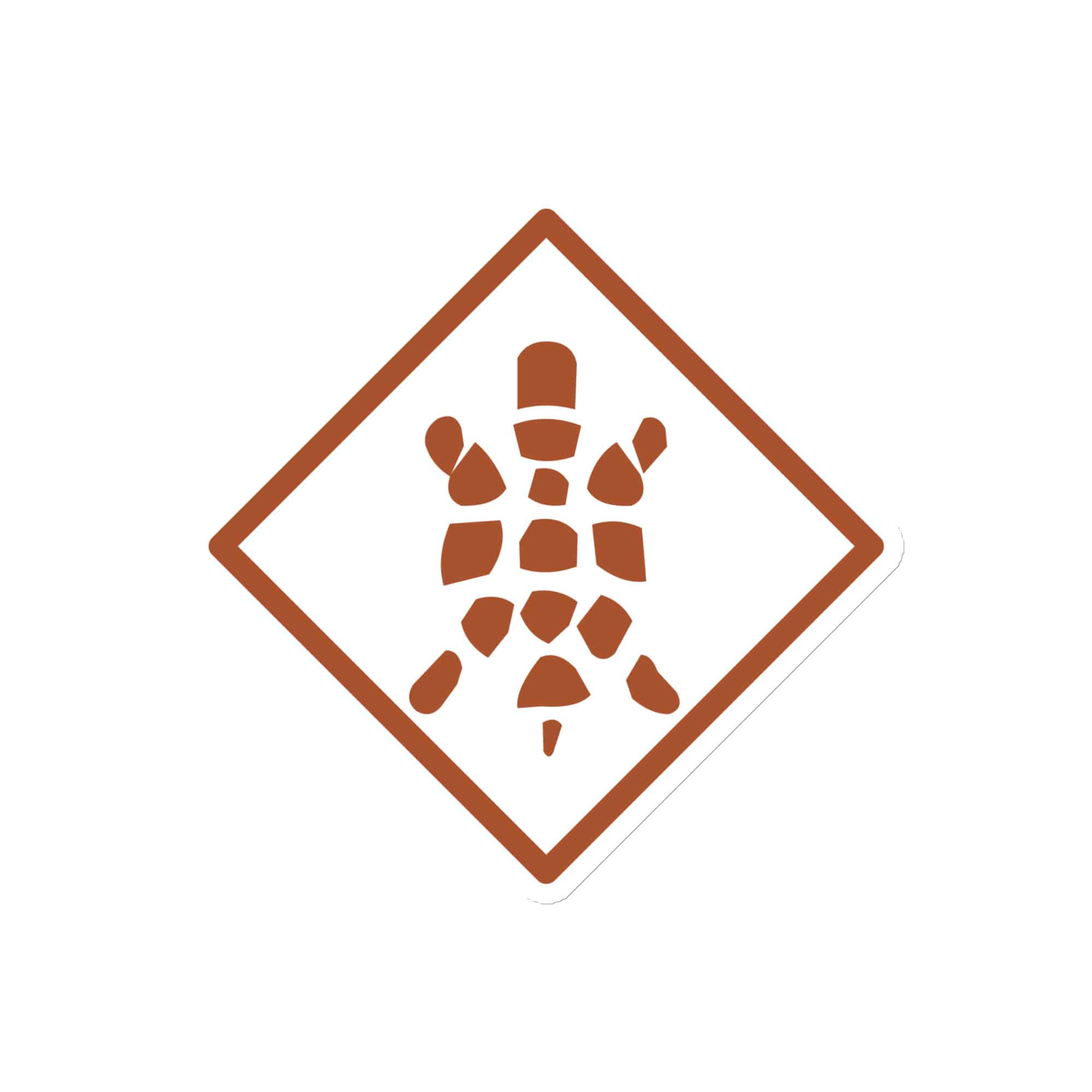 Sheltowee Trace Terracotta Turtle Diamond Die-Cut Magnet