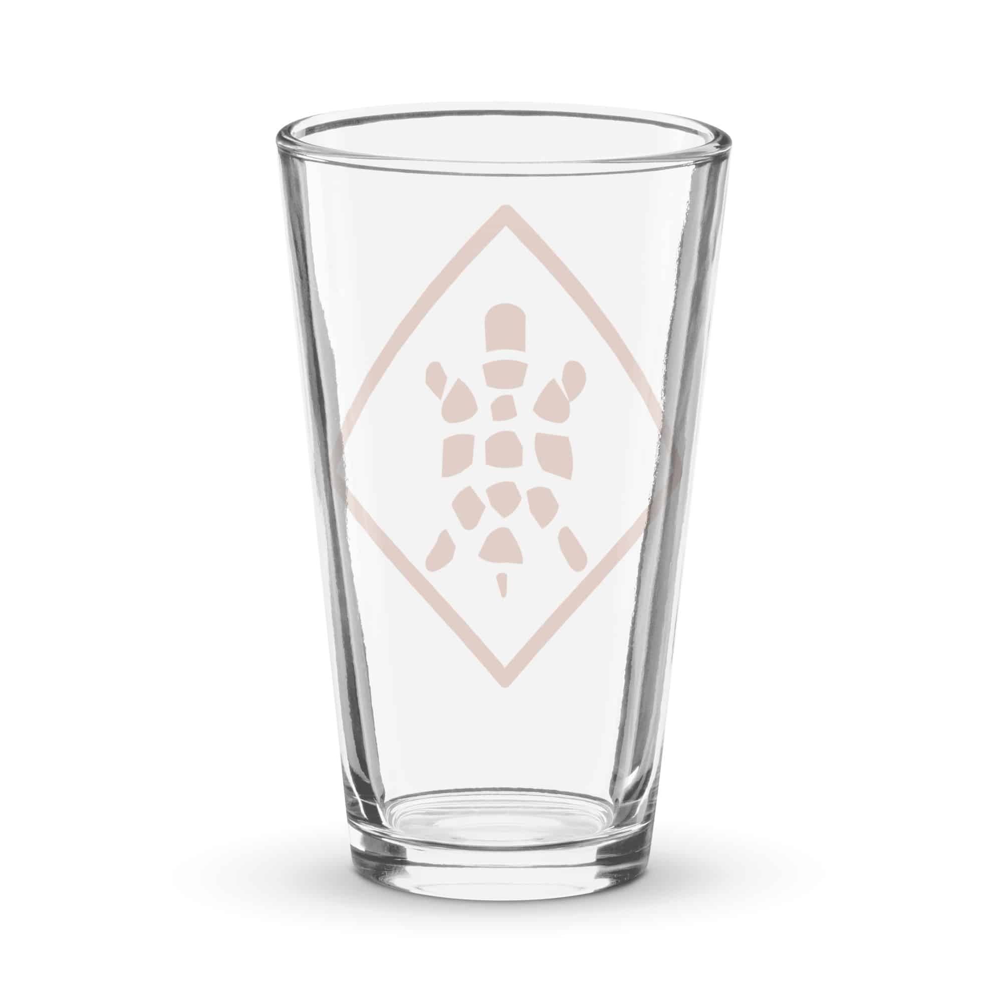 Terracotta Sheltowee Inspired Turtle Diamond Pint Glass