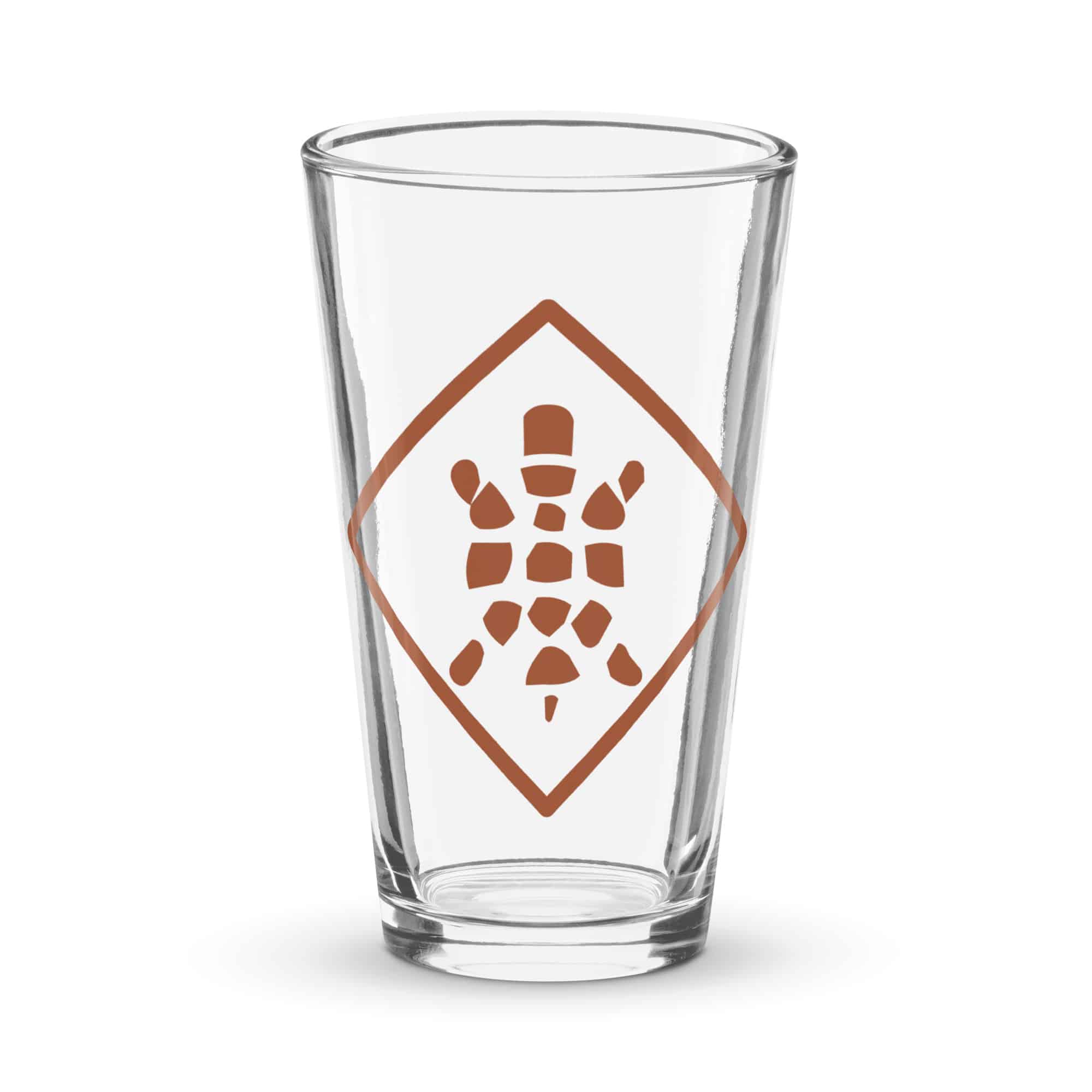 Terracotta Sheltowee Inspired Turtle Diamond Pint Glass
