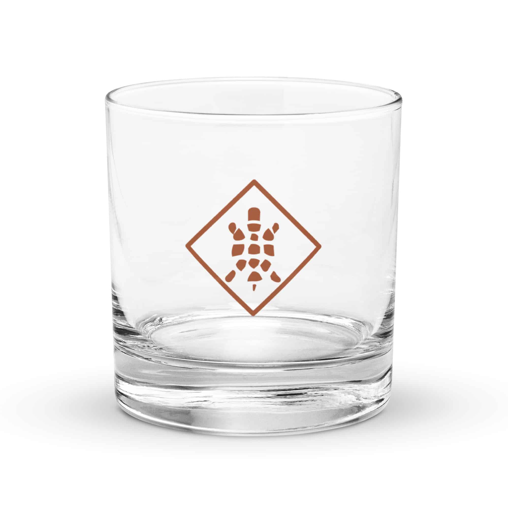 Terracotta Sheltowee Inspired Turtle Diamond Rocks Glass