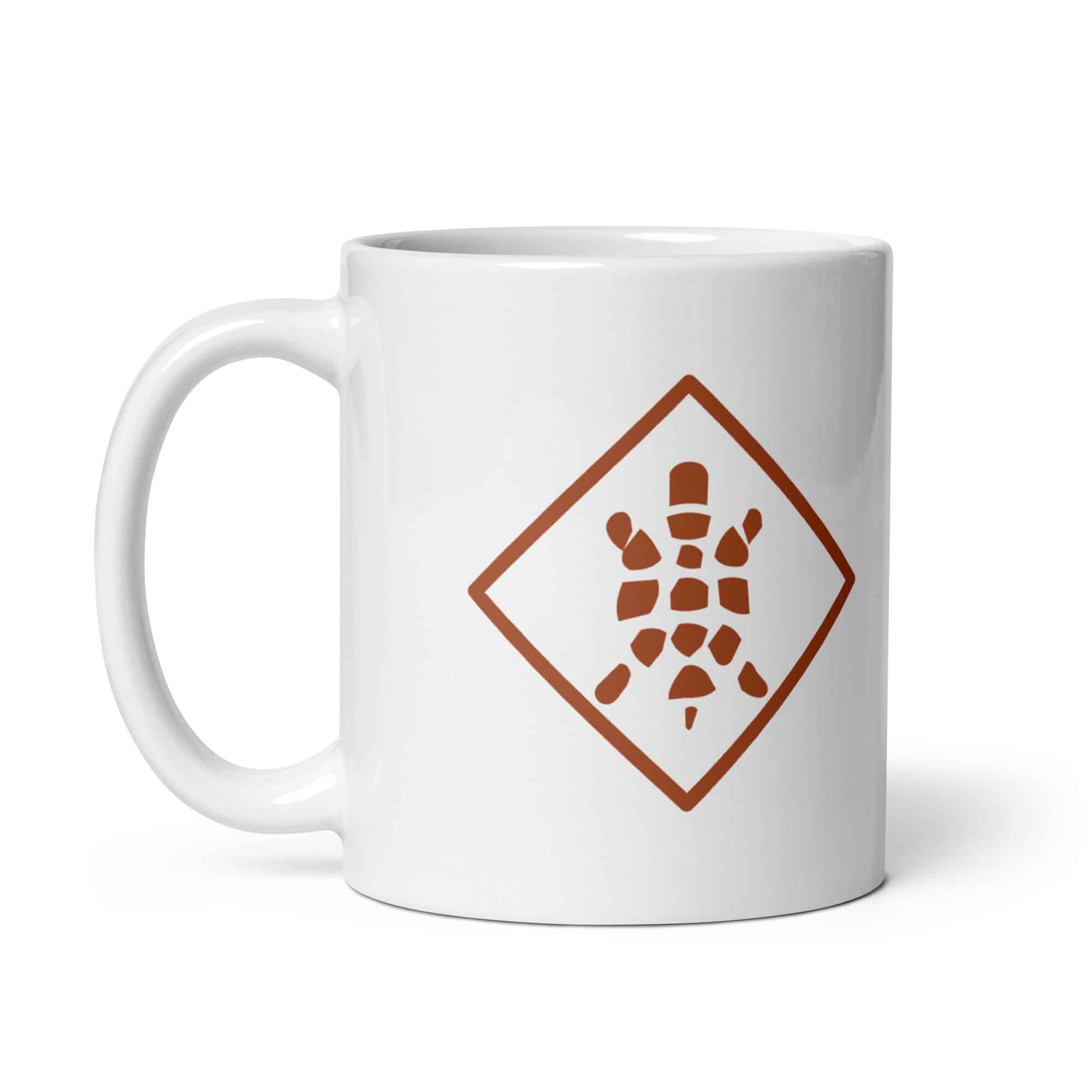 Sheltowee Trace Terracotta Turtle Diamond White Ceramic Coffee Mug
