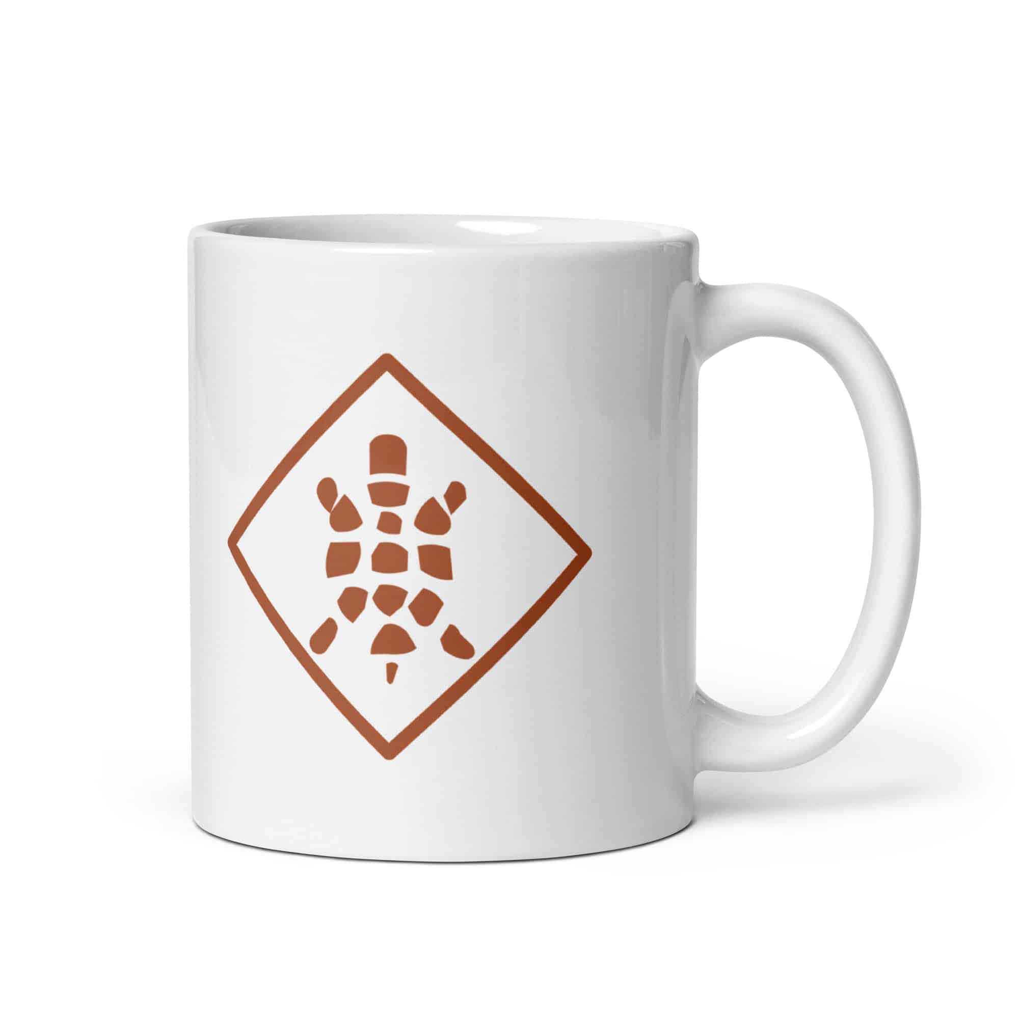 Sheltowee Trace Terracotta Turtle Diamond White Ceramic Coffee Mug