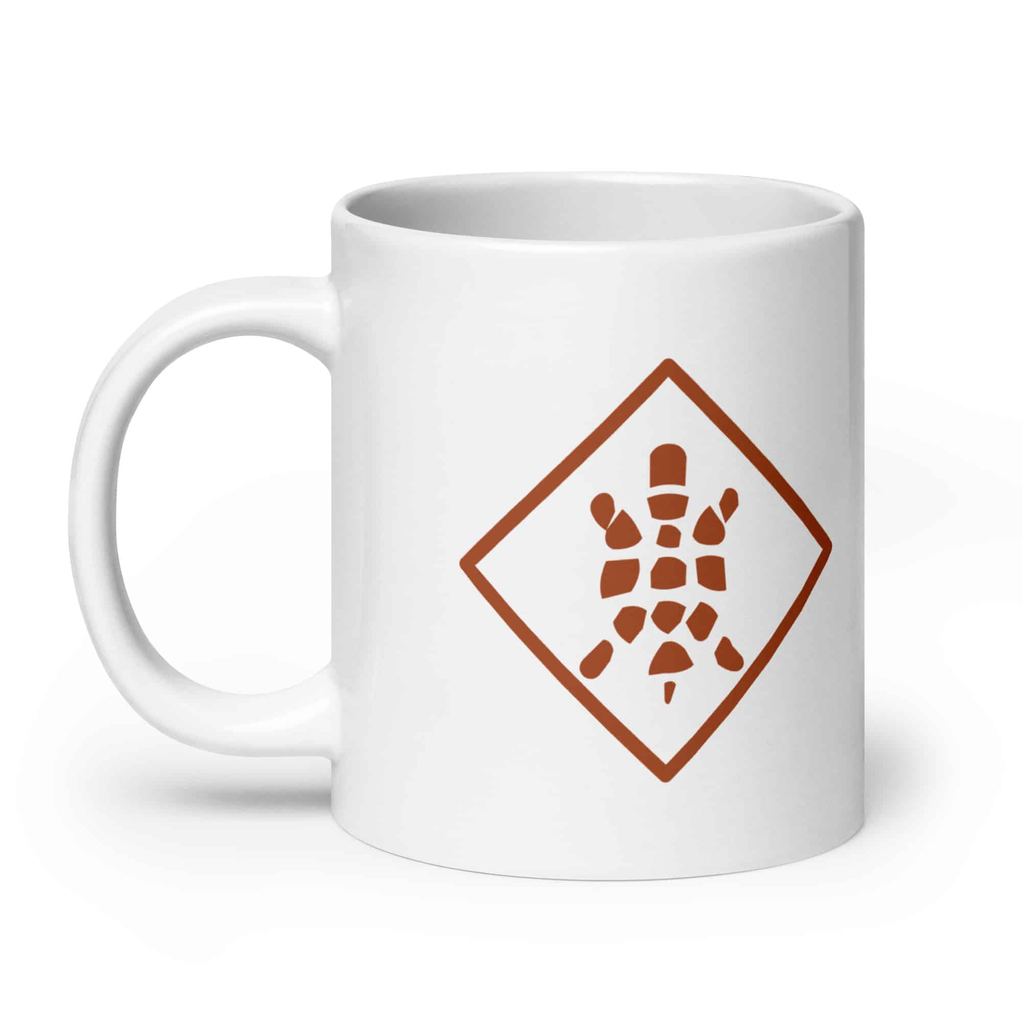 Sheltowee Trace Terracotta Turtle Diamond White Ceramic Coffee Mug