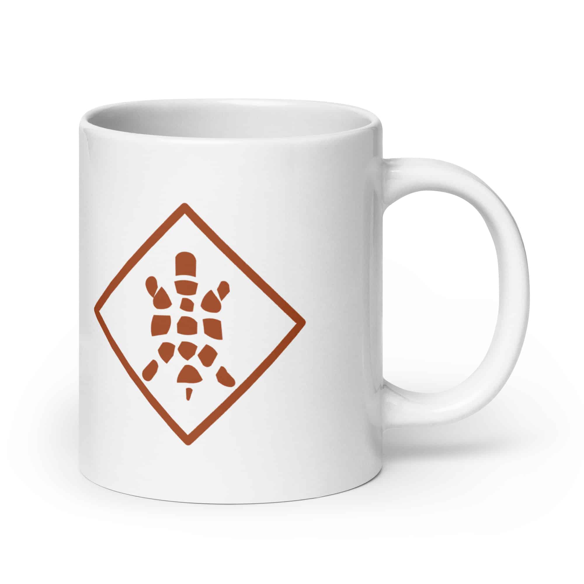 Sheltowee Trace Terracotta Turtle Diamond White Ceramic Coffee Mug