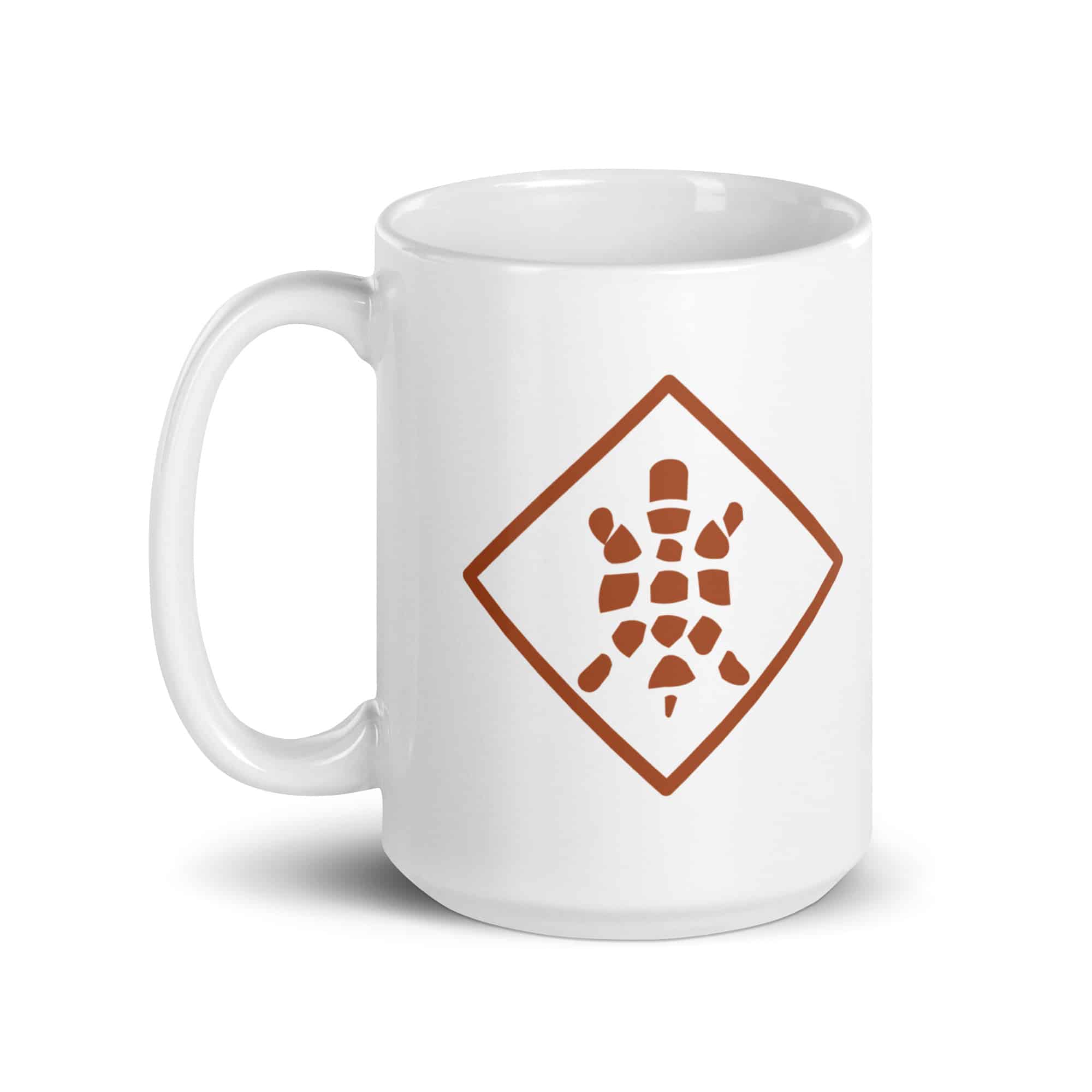 Sheltowee Trace Terracotta Turtle Diamond White Ceramic Coffee Mug