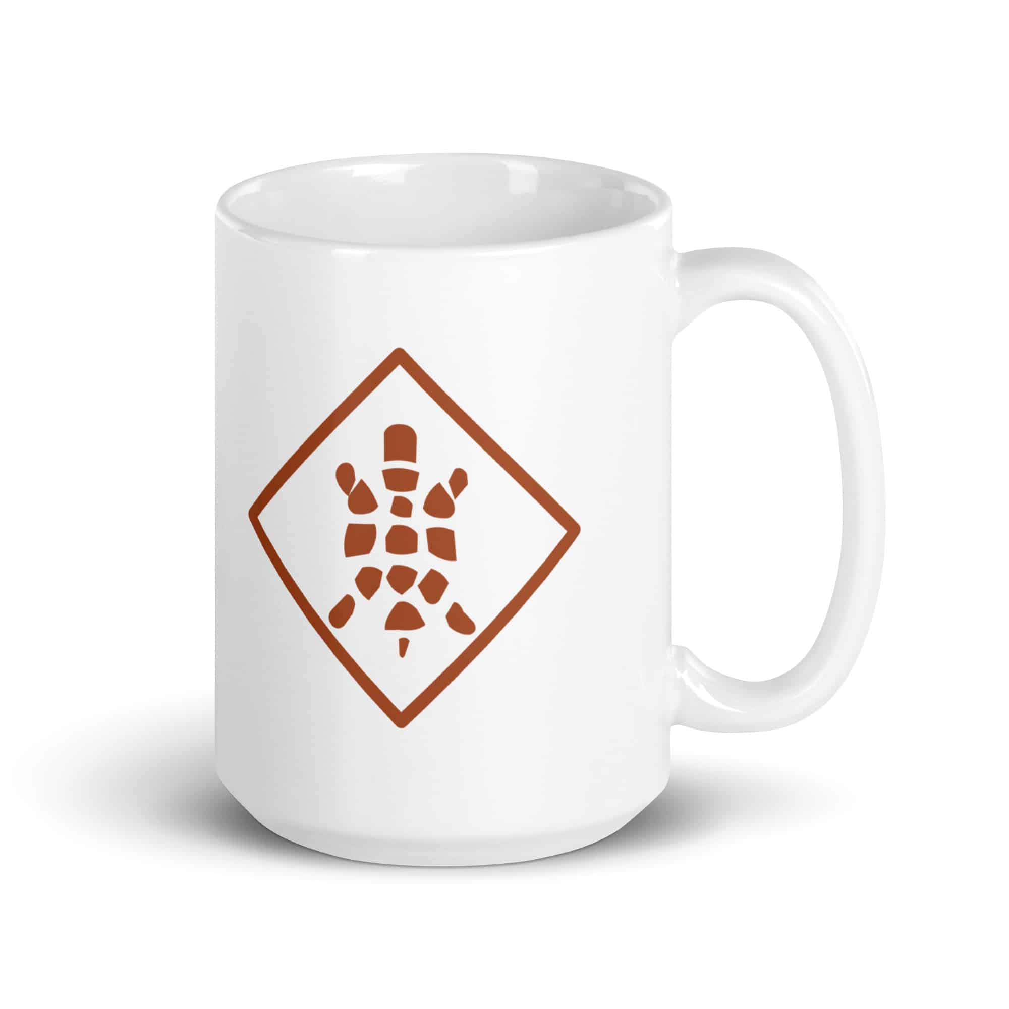 Sheltowee Trace Terracotta Turtle Diamond White Ceramic Coffee Mug