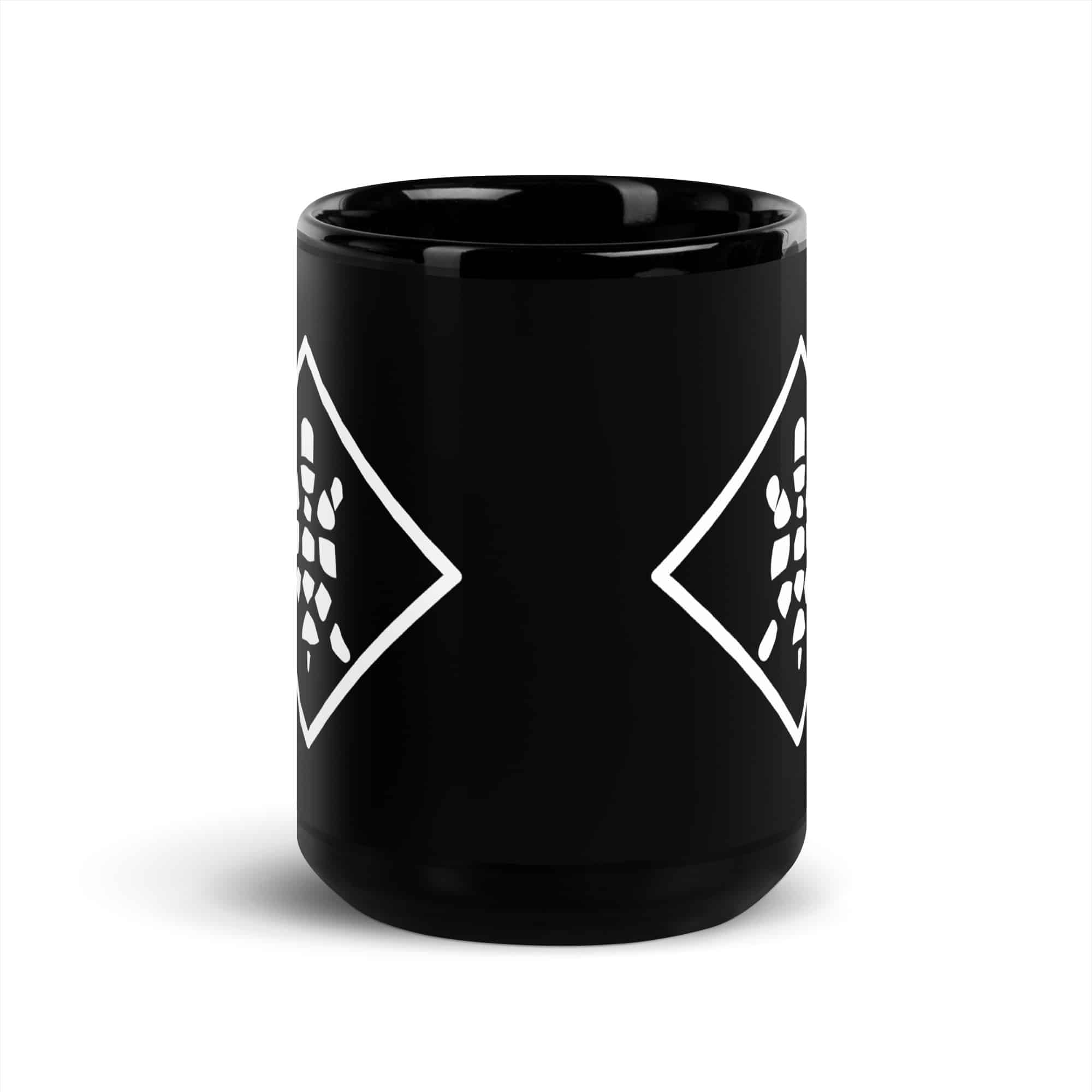 White Sheltowee Inspired Turtle Diamond Black Mug