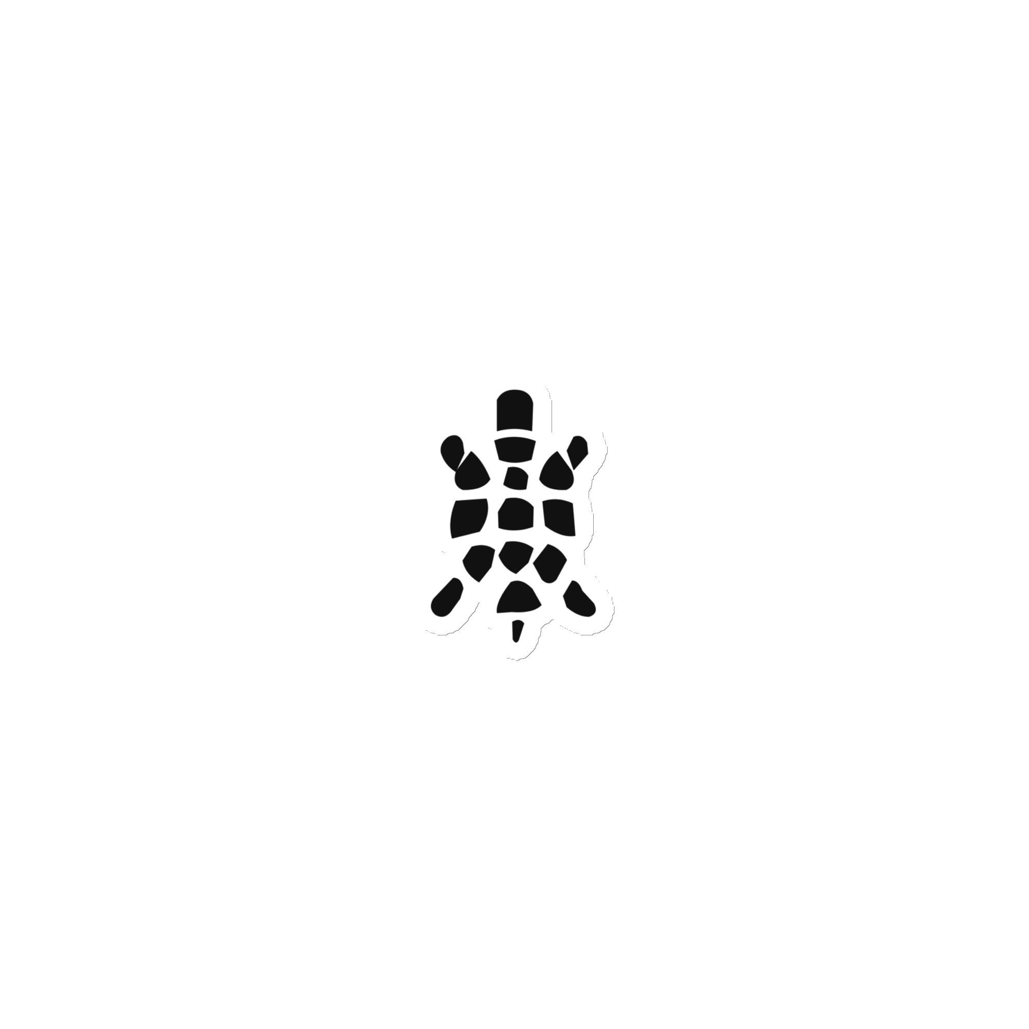 Sheltowee Trace Black Turtle Icon Die-Cut Magnet