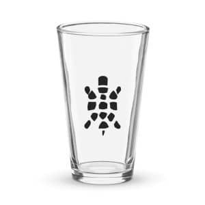 Turtle Icon Black Pint Glass - 16 oz - Main