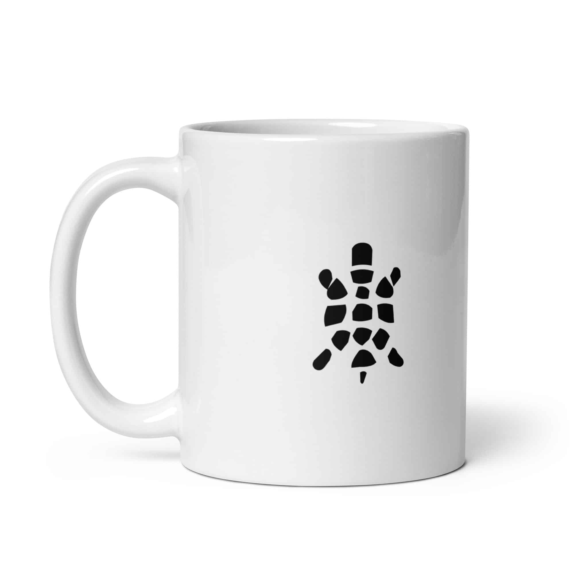 Sheltowee Trace Black Turtle Icon White Ceramic Coffee Mug