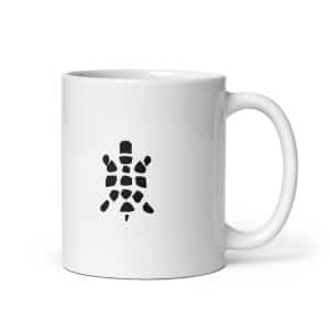 Turtle Icon Black White Ceramic Coffee Mug - 11 oz - Main