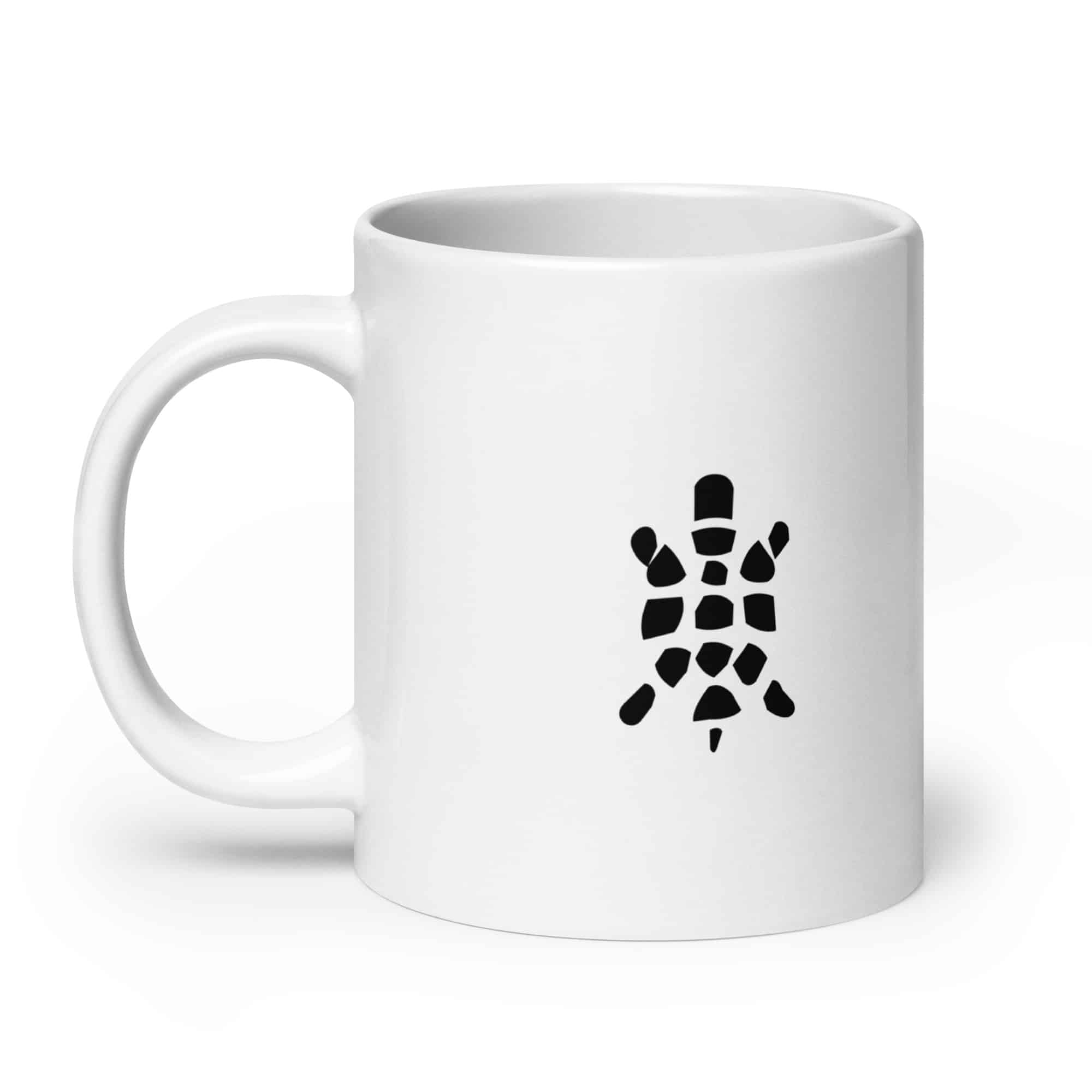 Sheltowee Trace Black Turtle Icon White Ceramic Coffee Mug